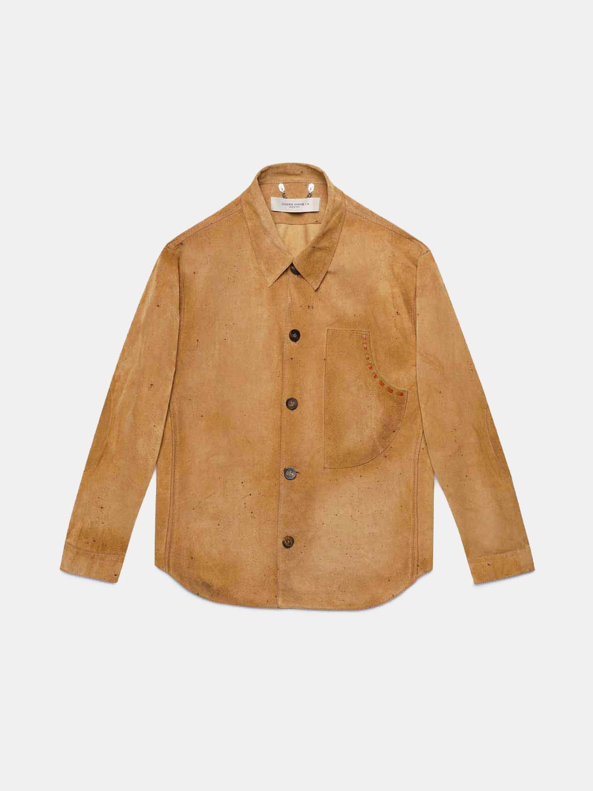 Sawyer shirt in bone brown leather