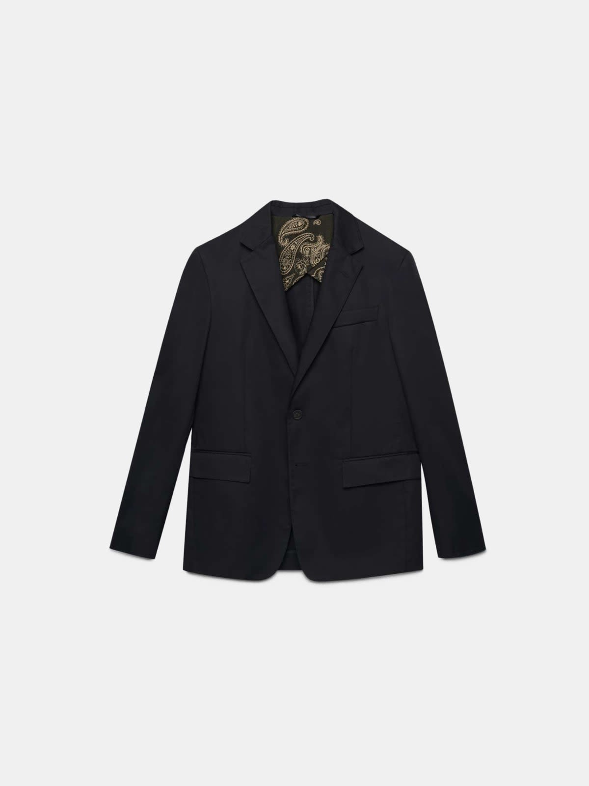 Single-breasted black Golden jacket in poplin