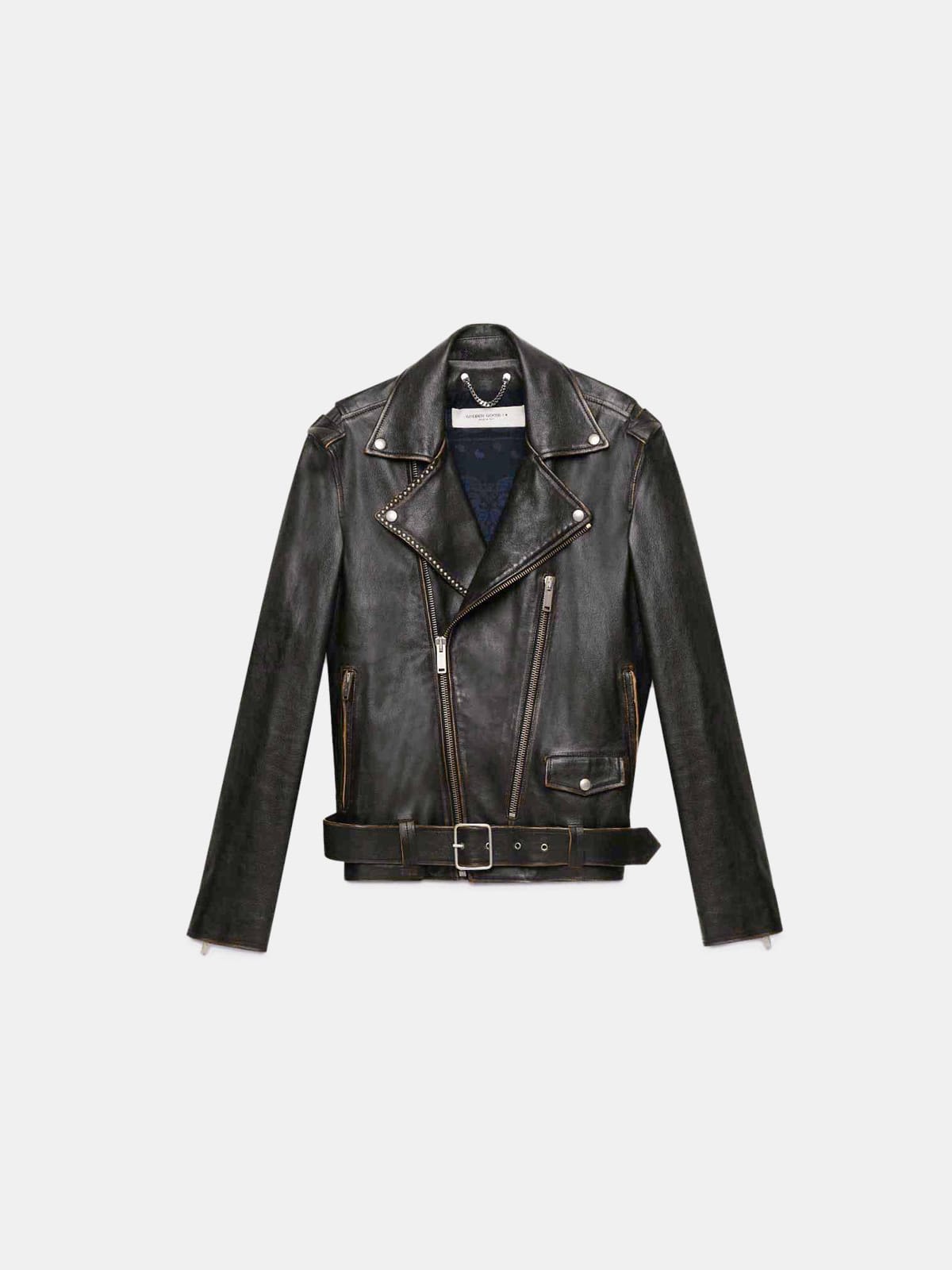 Black Ryan biker jacket with decorative studs