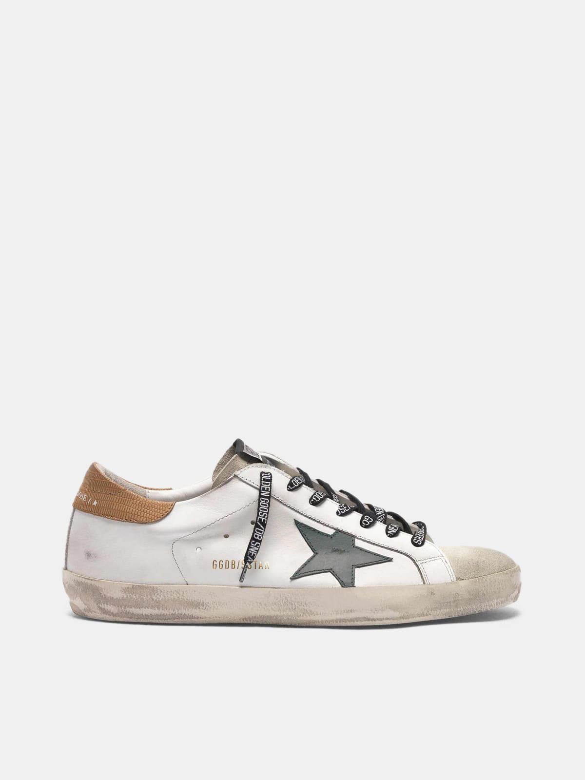White Super-Star sneakers with lizard-print heel tab