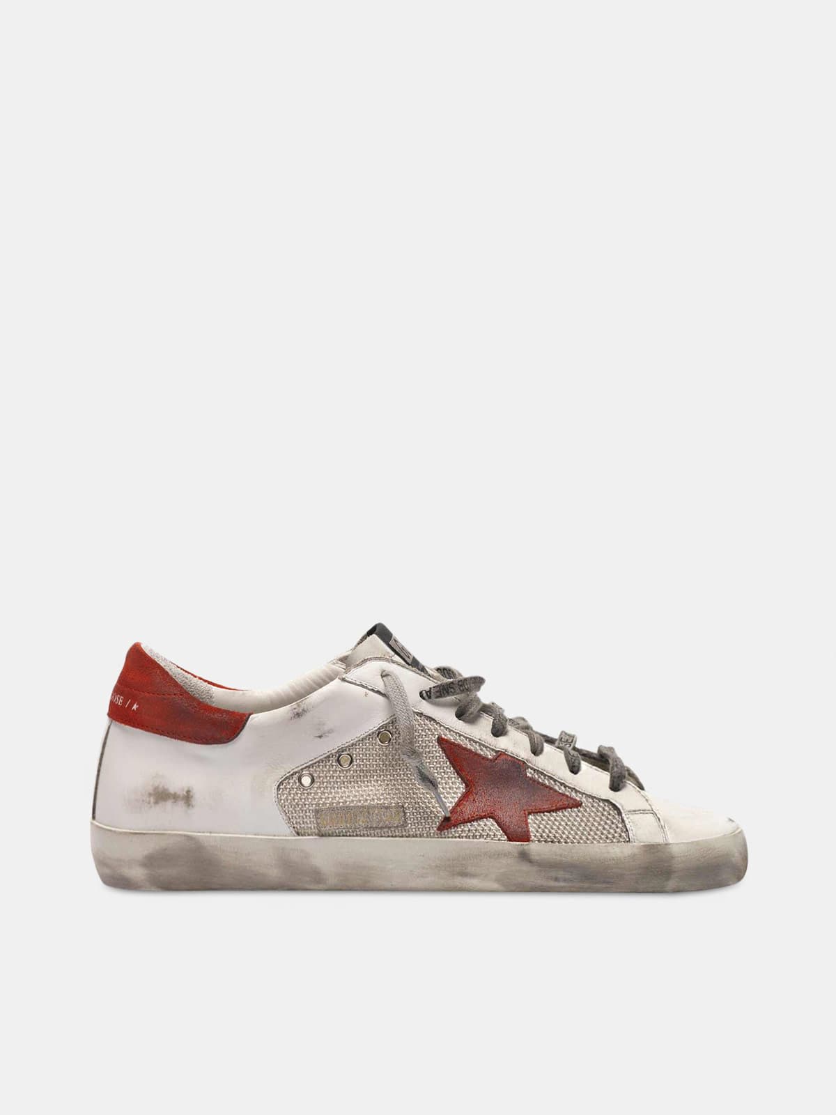 White Superstar sneakers in leather with red star