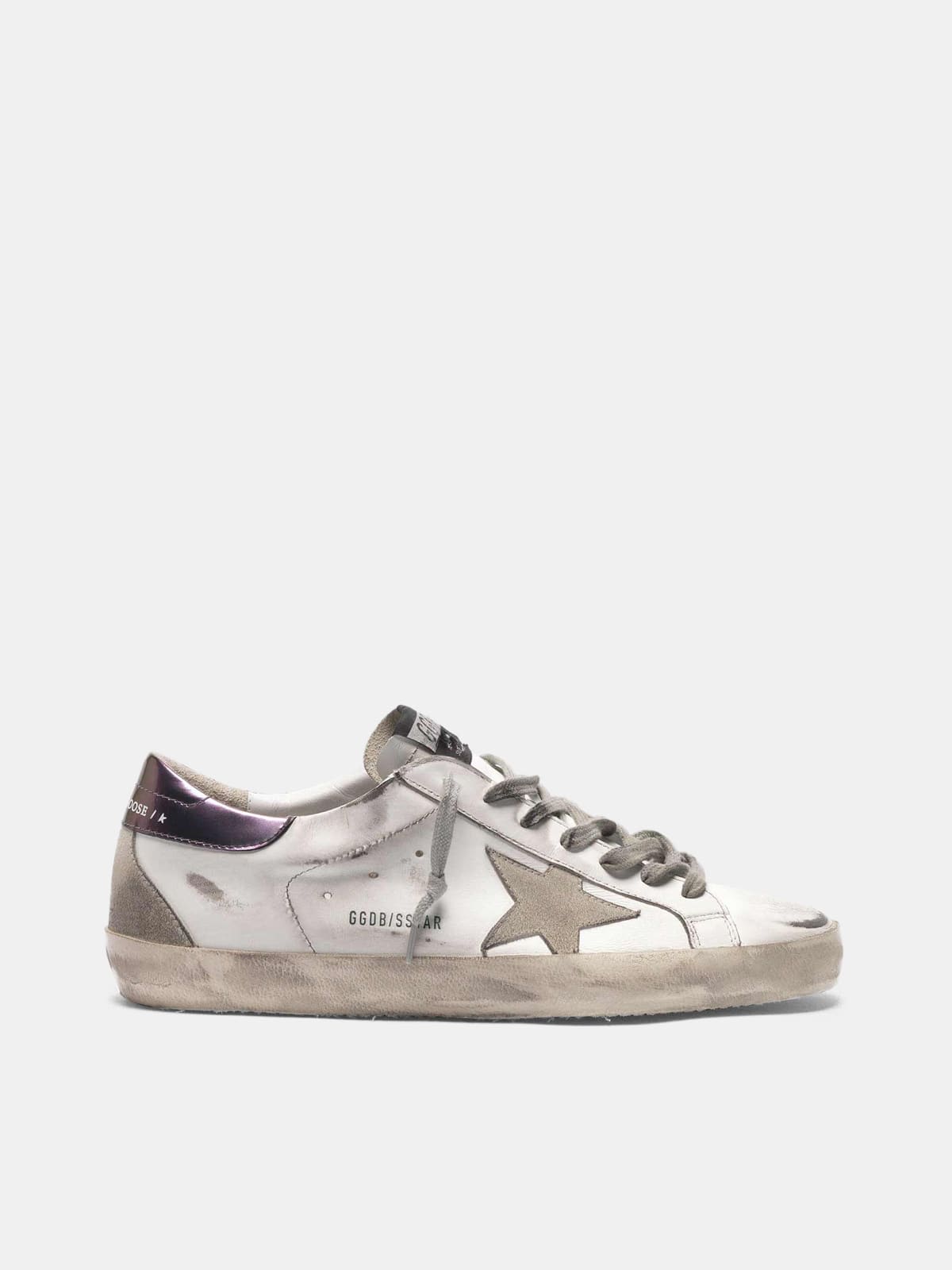 Super-Star sneakers with purple metallic heel tab