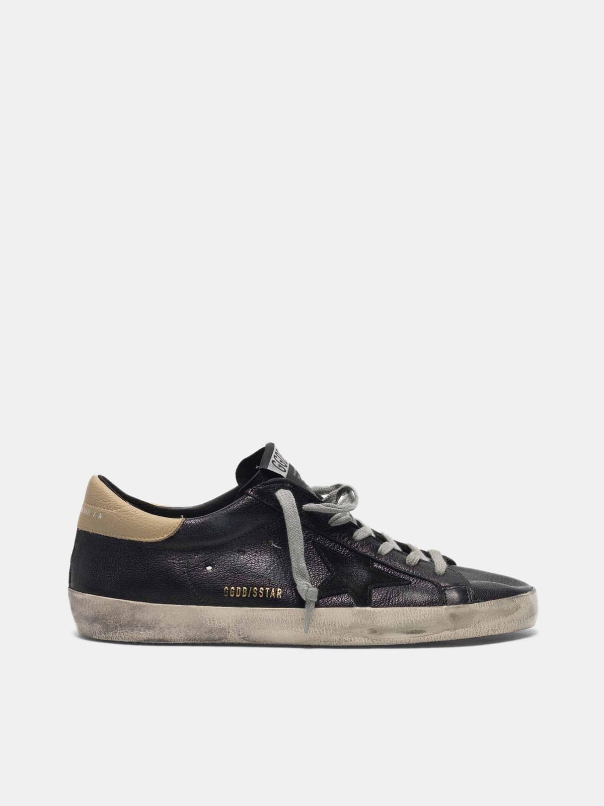 Black Super-Star sneakers with nude heel tab