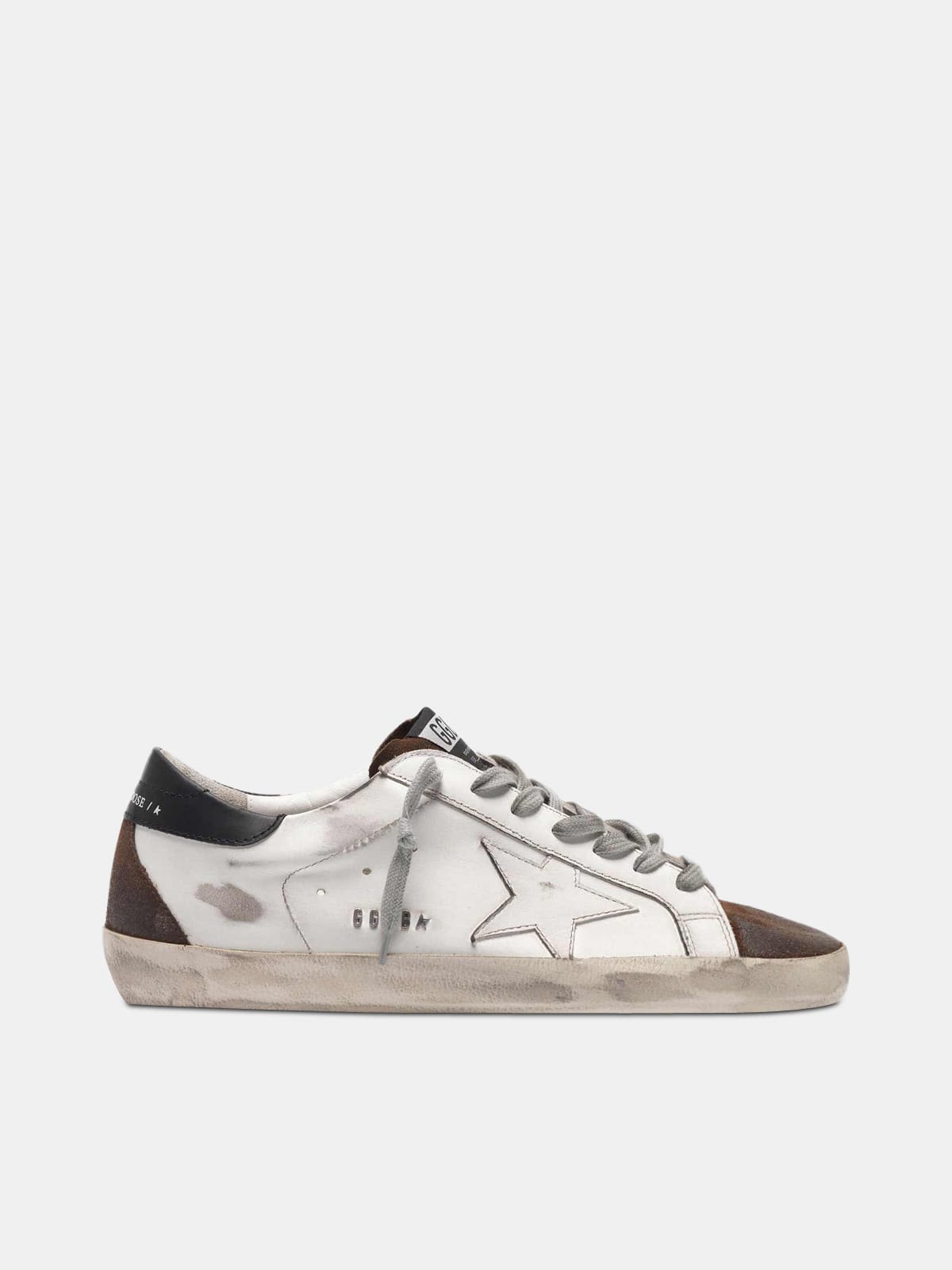 Two-tone white and brown Super-Star sneakers