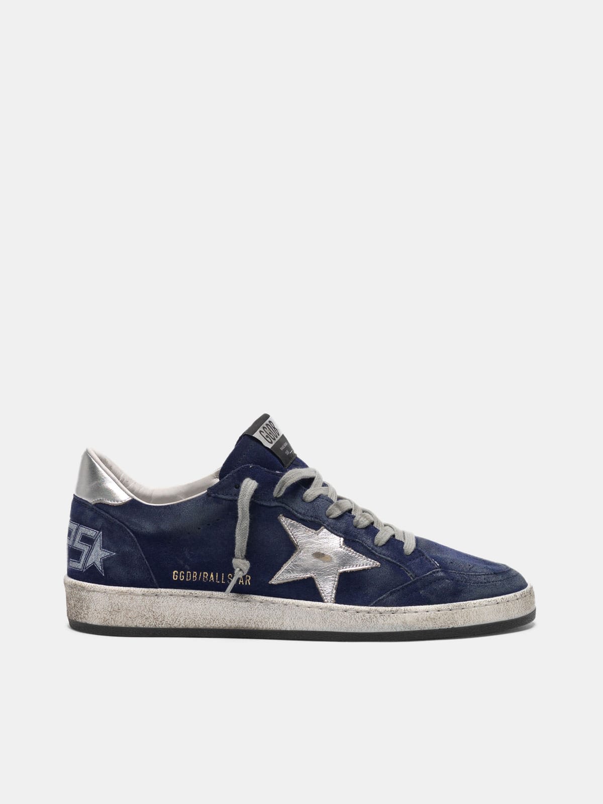 Ball Star sneakers in navy blue suede with silver star