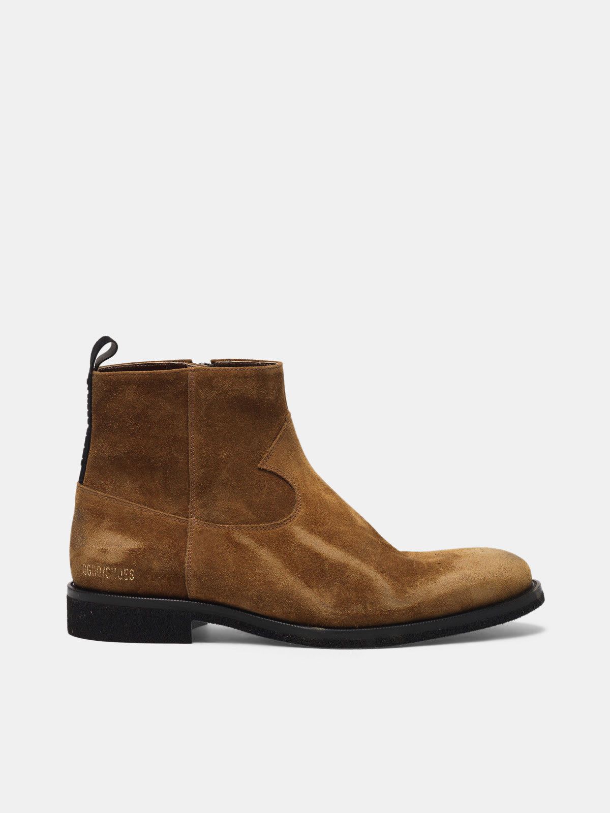 Amarillo ankle boots in mustard suede leather