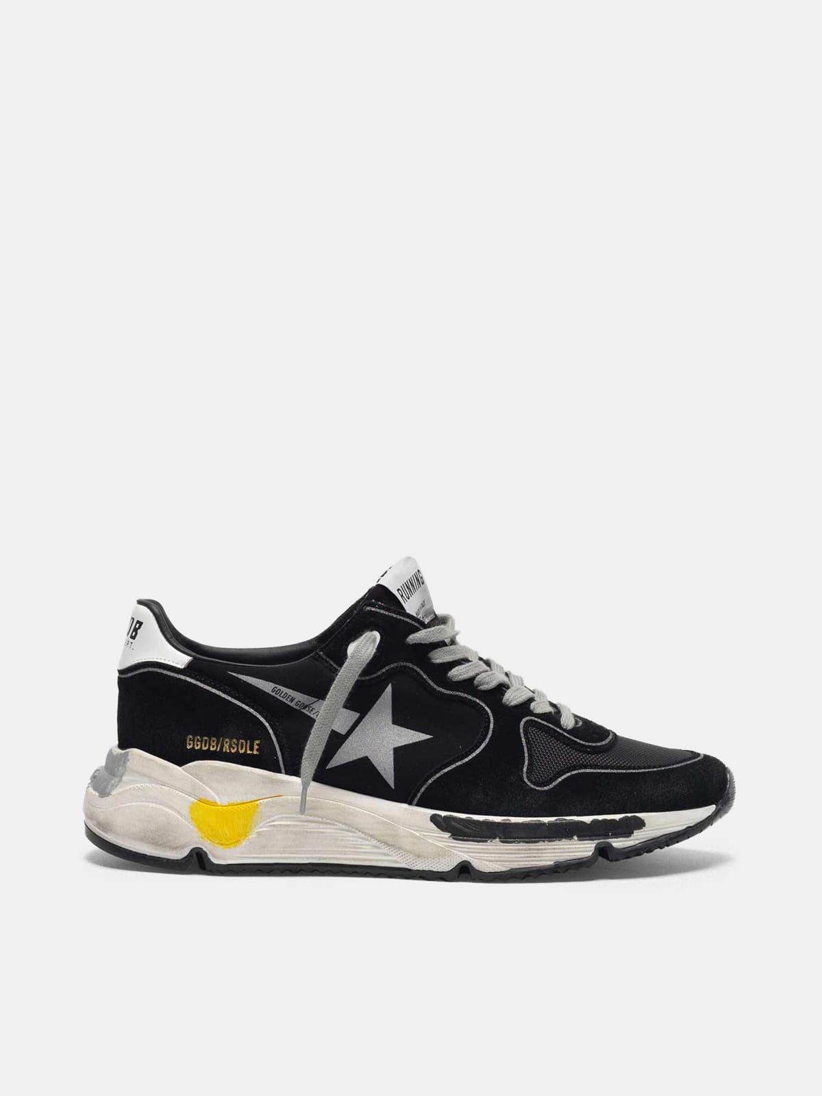Black Running Sole sneakers with silver star