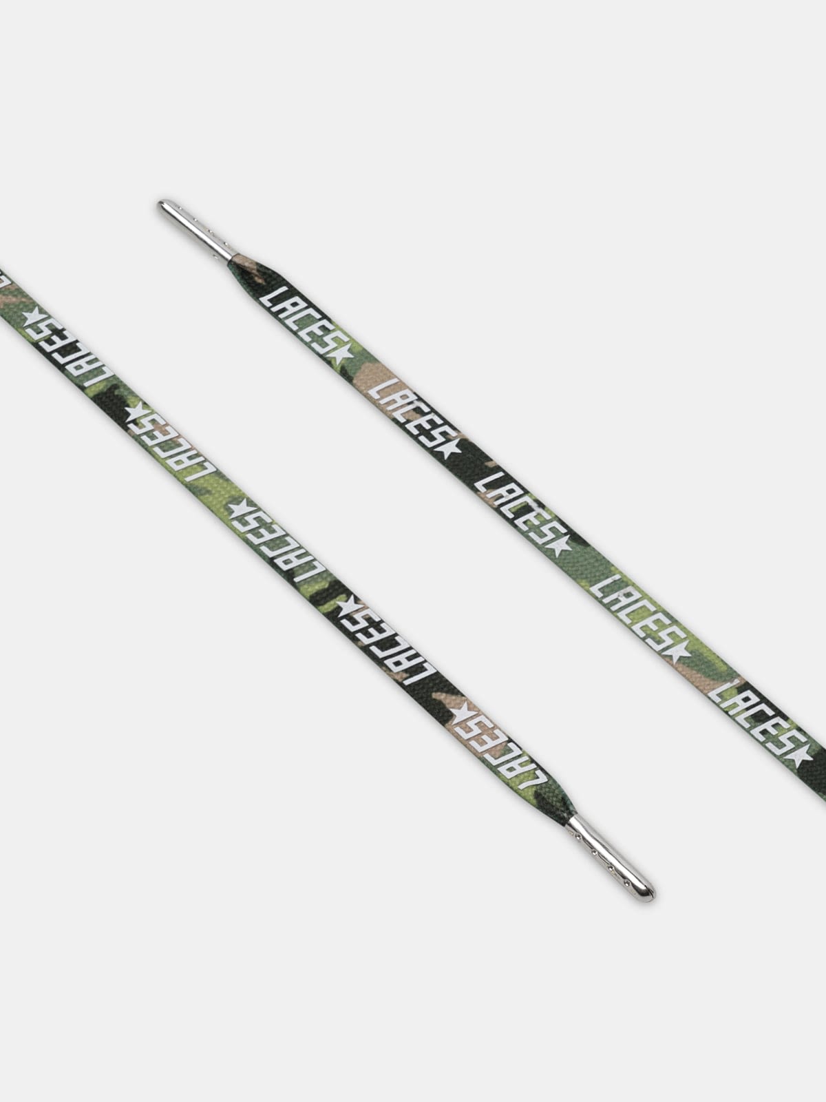 Women's green camouflage laces with white laces print