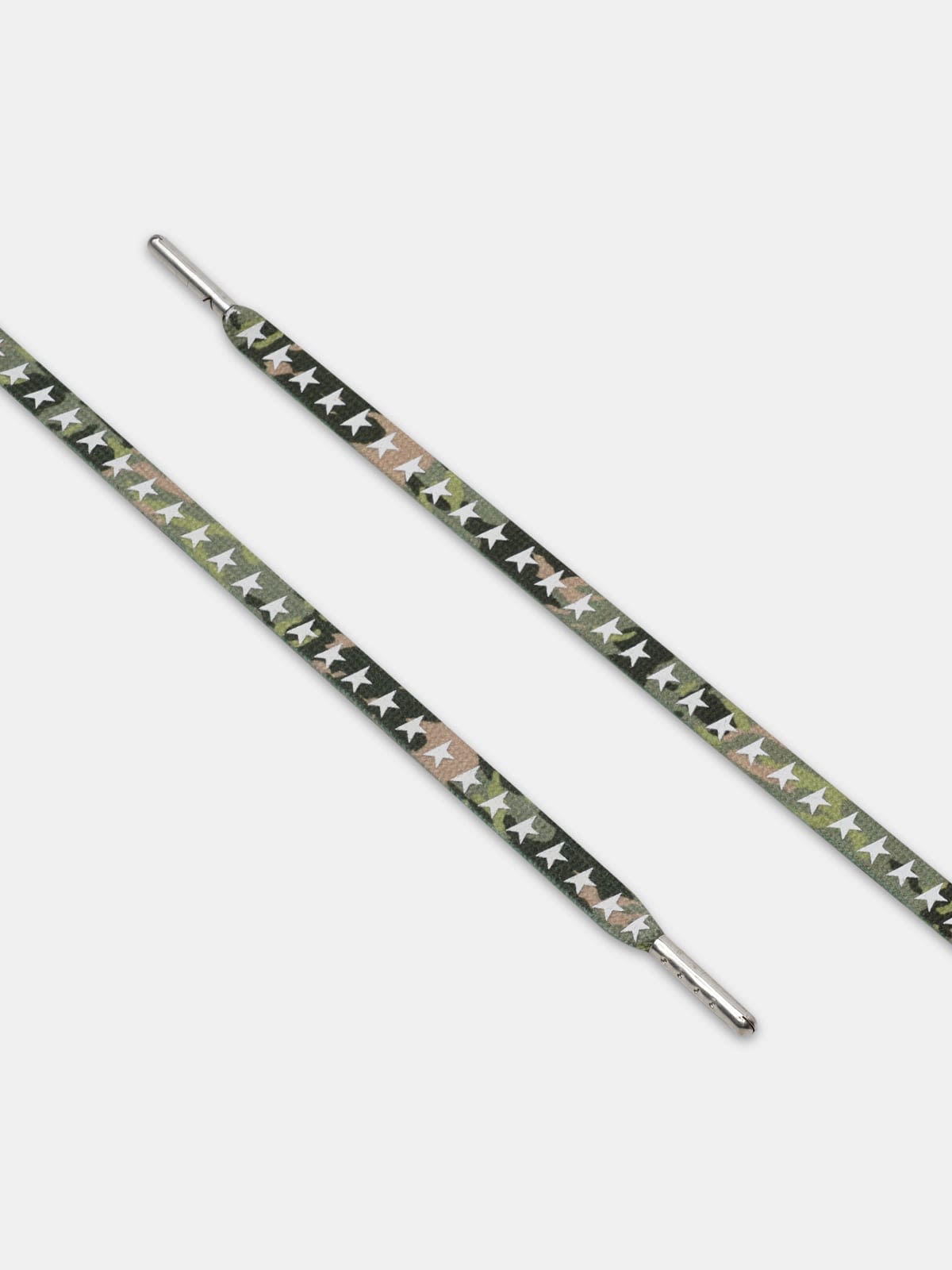 Men's green camouflage laces with white stars