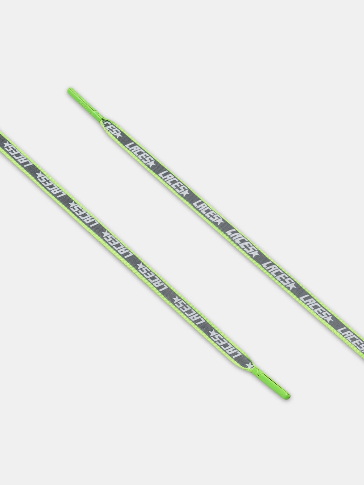 Women's neon green reflective laces with laces print