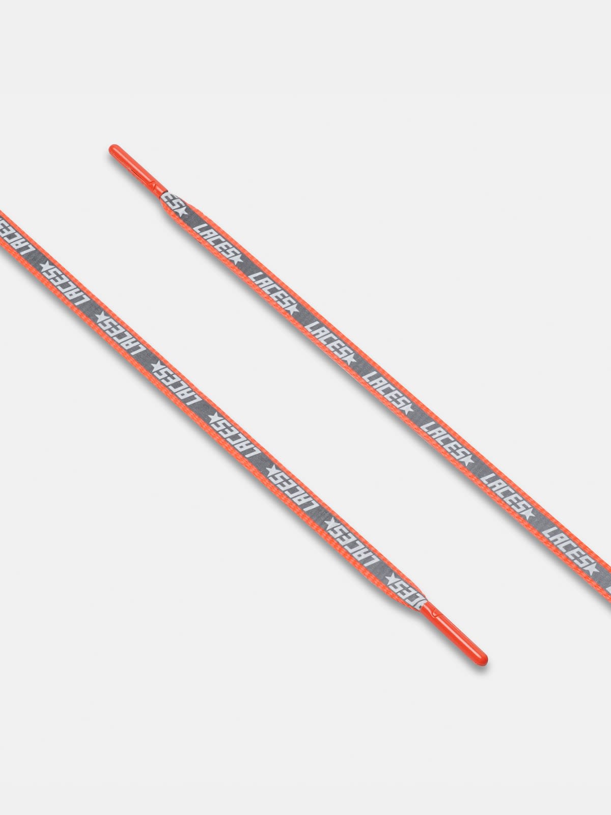 Women's neon orange reflective laces with laces print