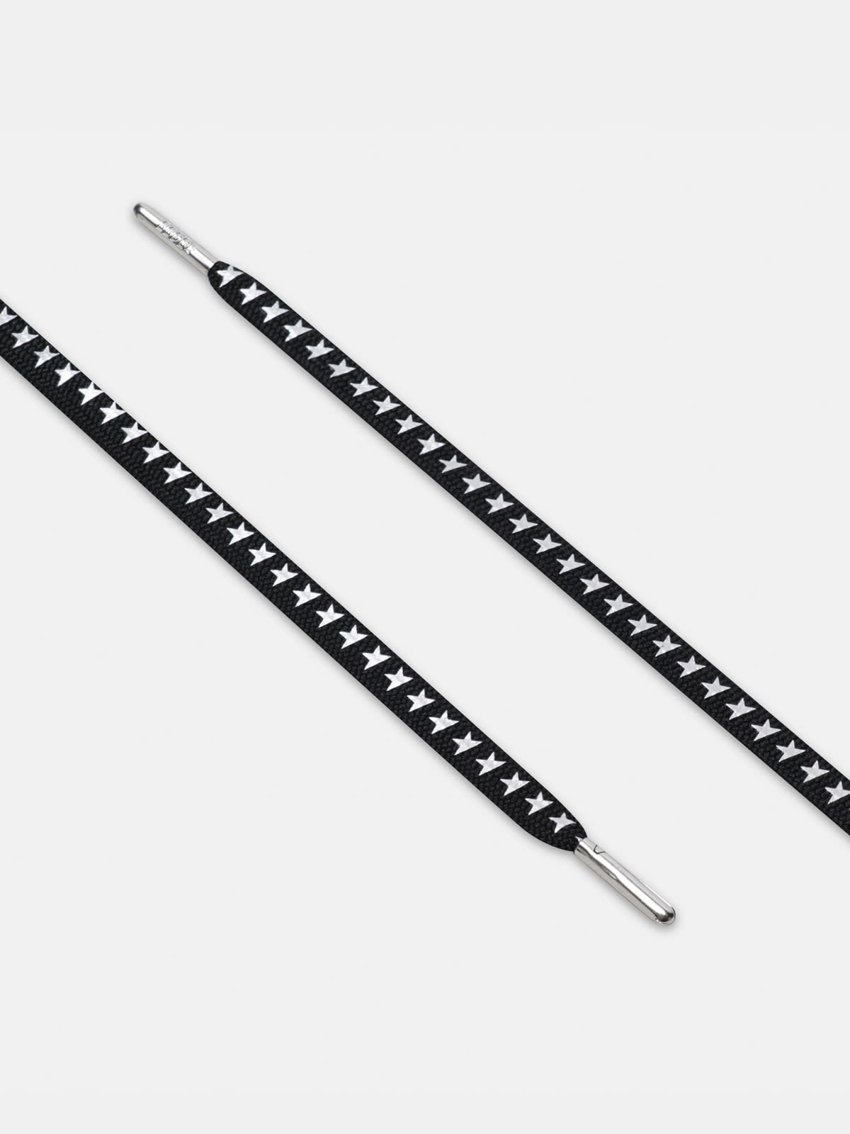 Men's black laces with silver stars