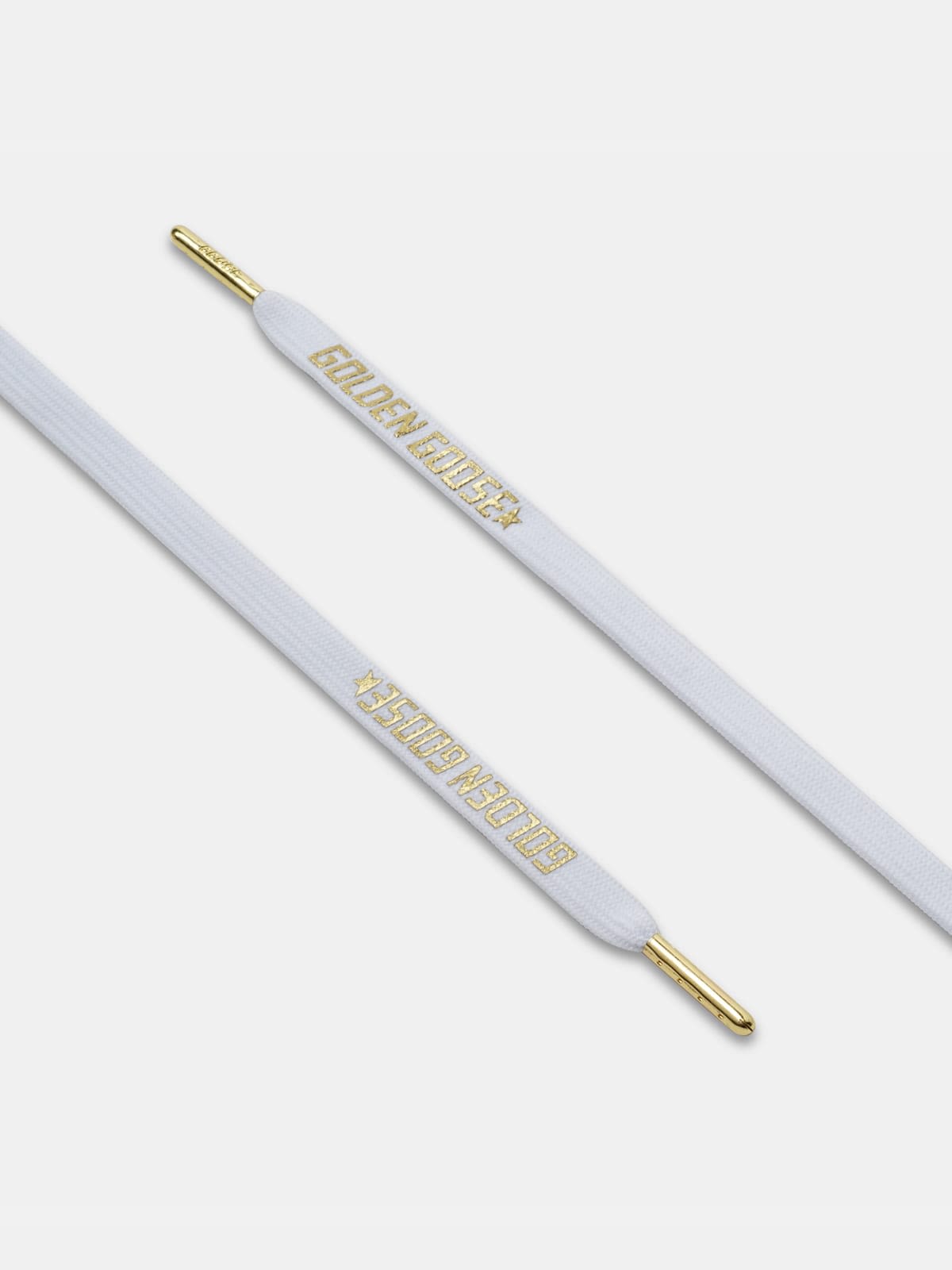 Women's white laces with gold logo