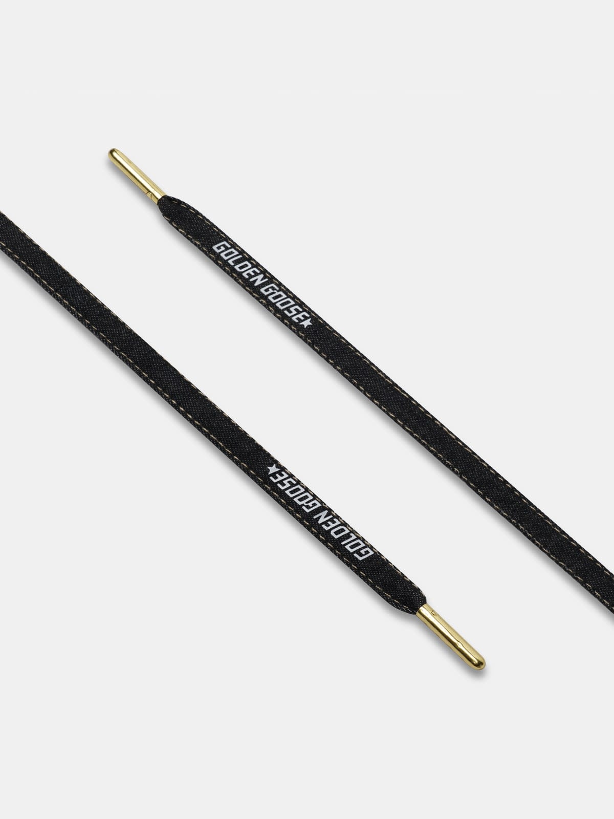 Women's denim laces with white logo
