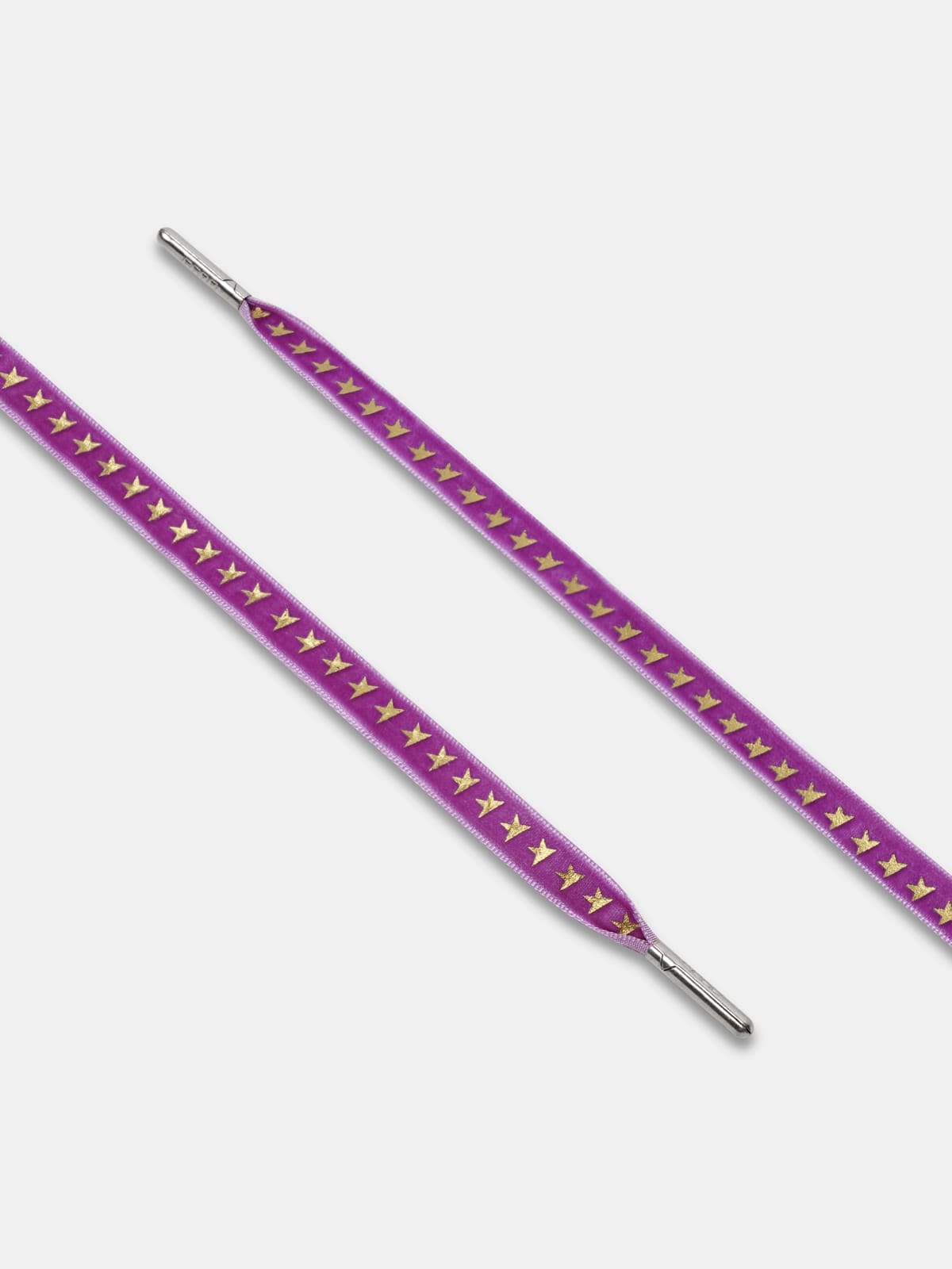 Women's purple velvet laces with gold stars