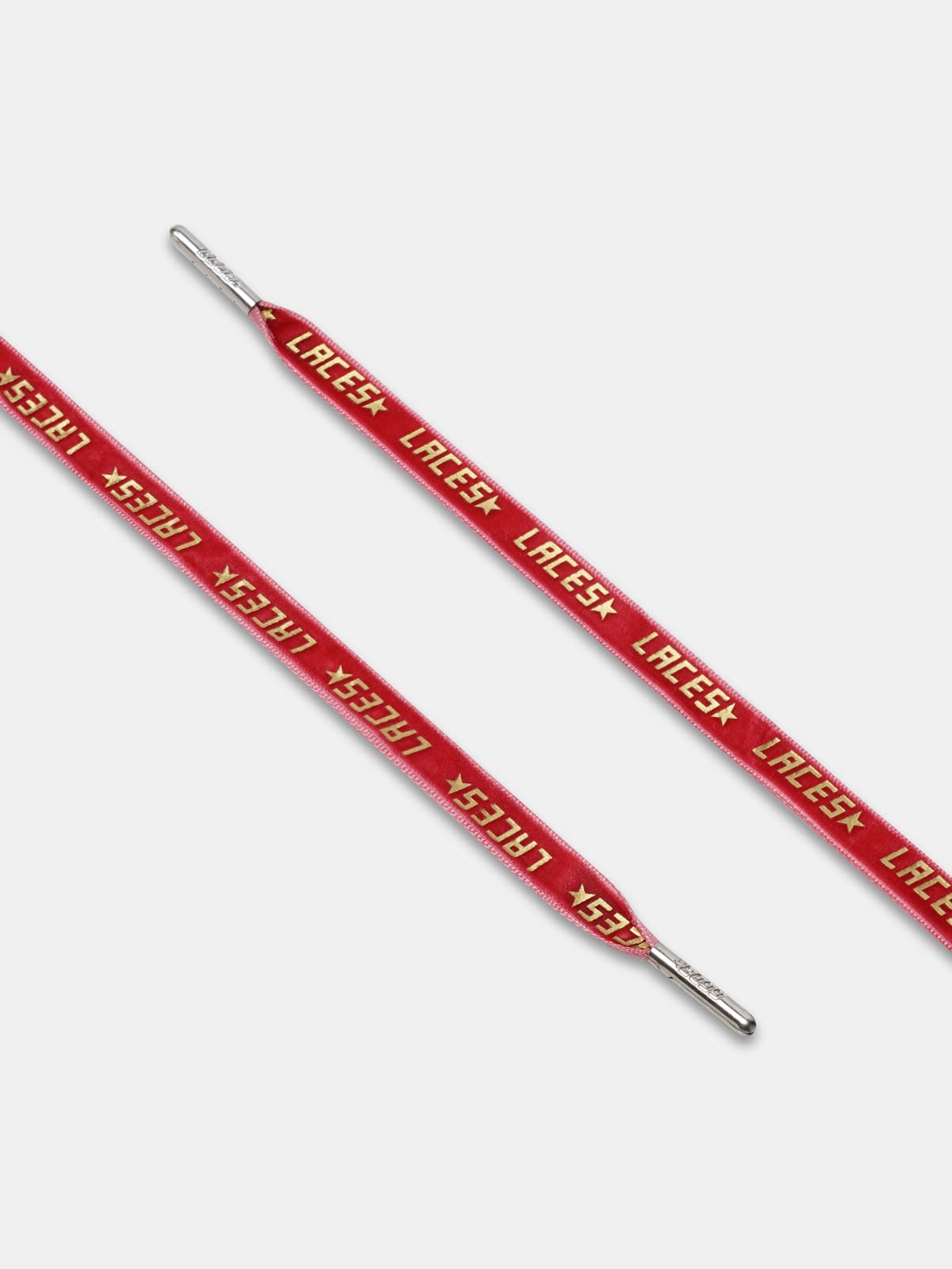 Women's red velvet laces with gold laces print