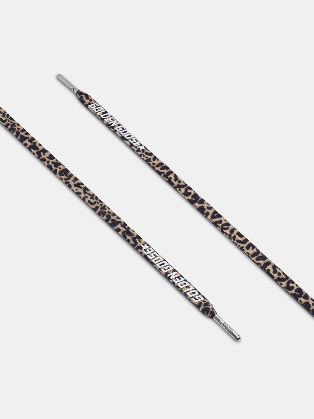Women's leopard-print laces with white logo