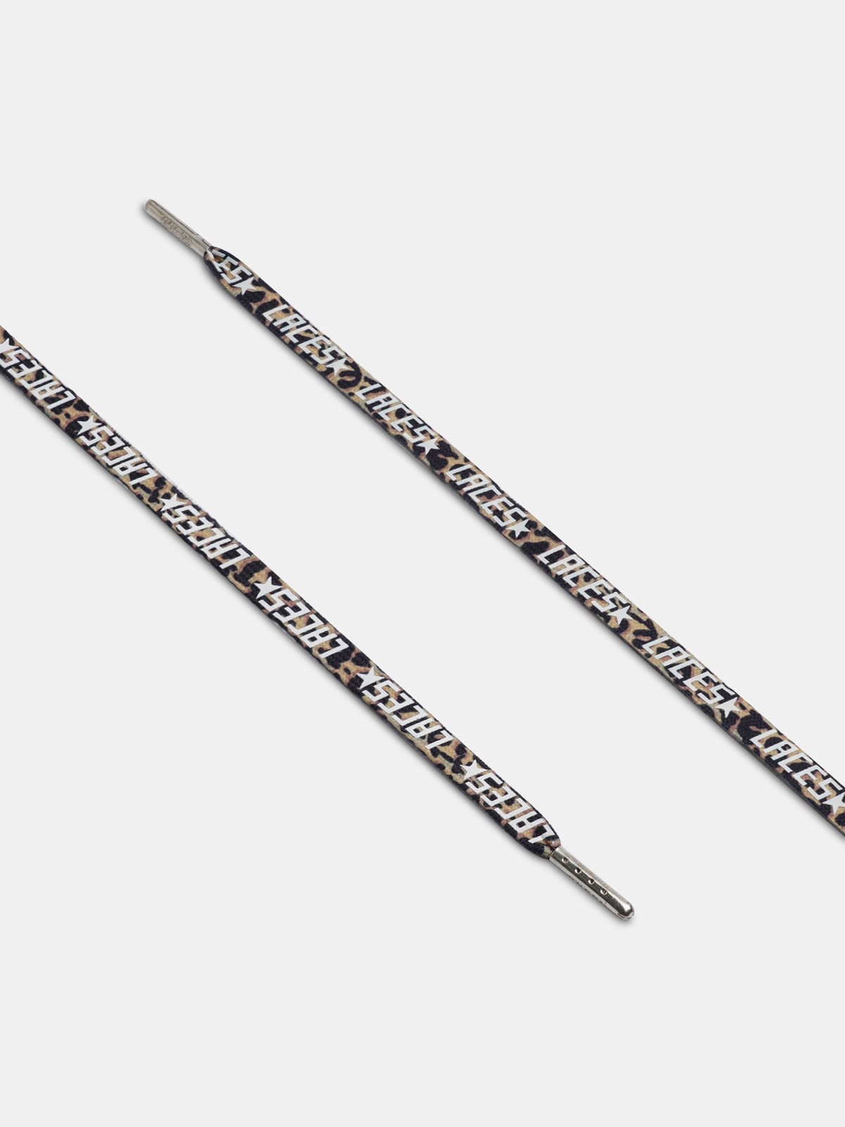 Women's leopard-print laces with white laces print