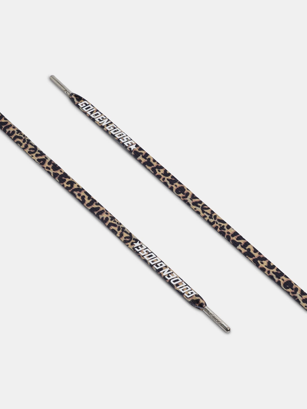 Men's leopard-print laces with white logo