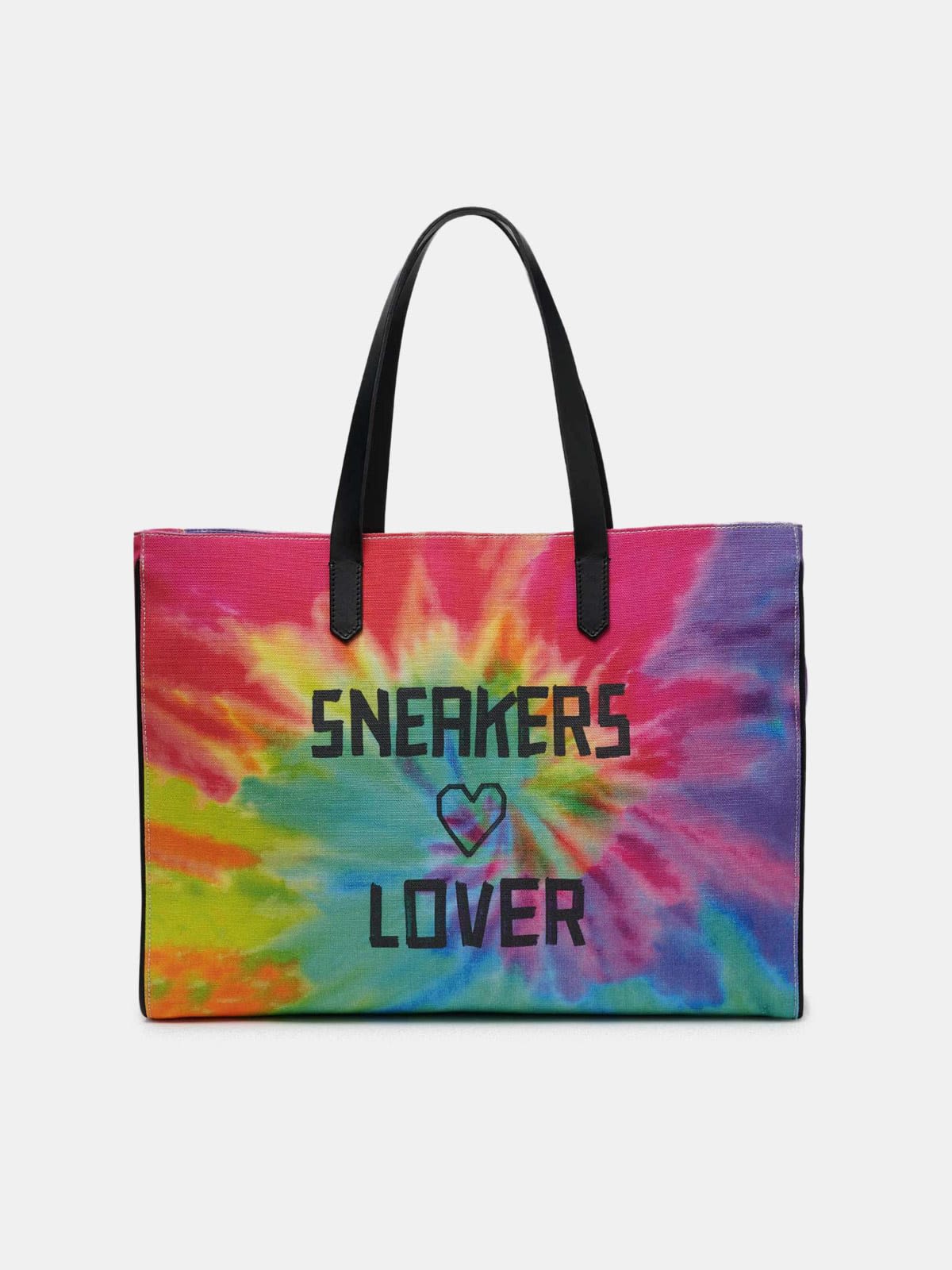 California East-West tie-dye bag with Sneakers Lover print