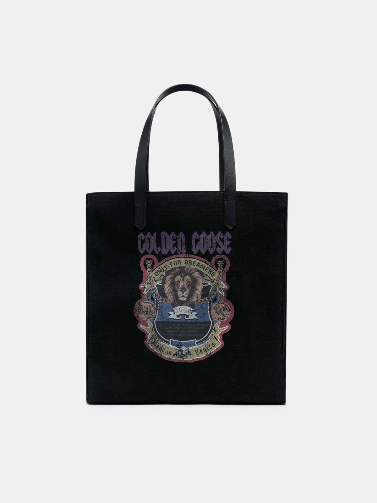 Black California North-South bag with vintage print