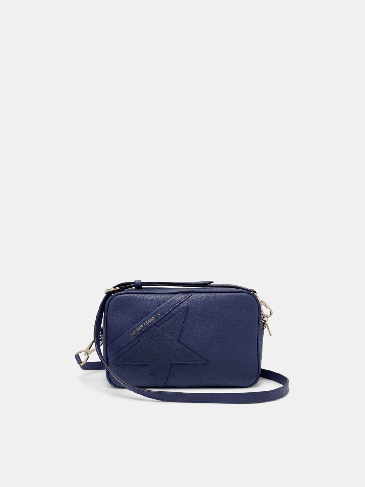 Blue Star Bag with shoulder strap made of pebbled leather