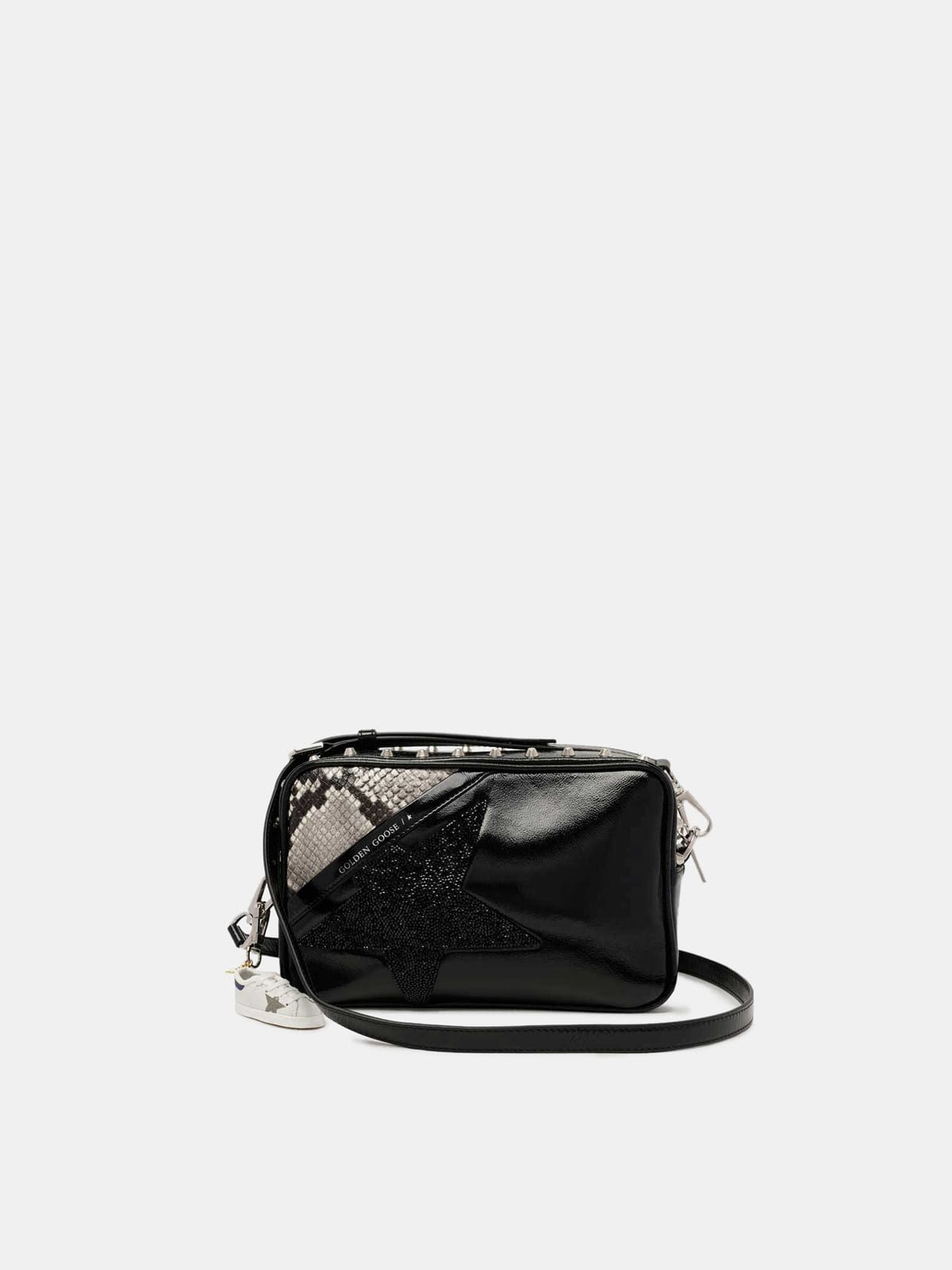 Star Bag with studs, crystals and snakeskin print