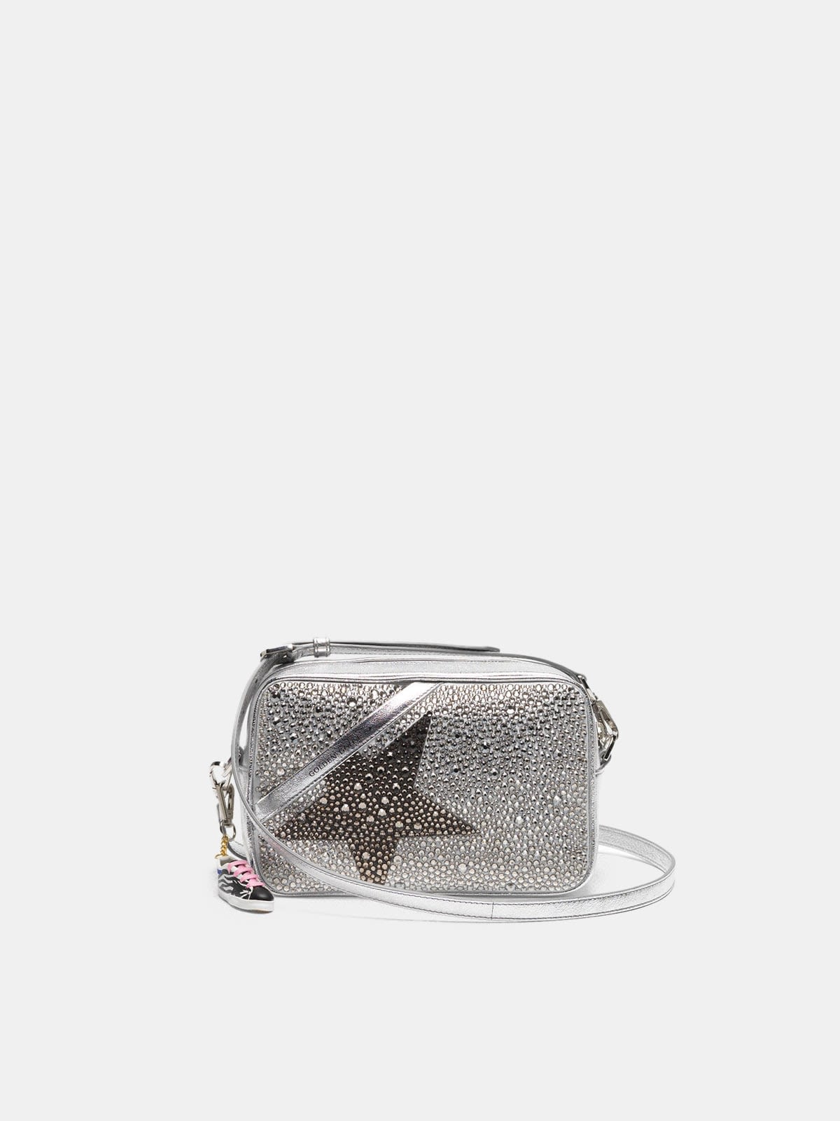 Star Bag made of laminated leather with Swarovski crystals