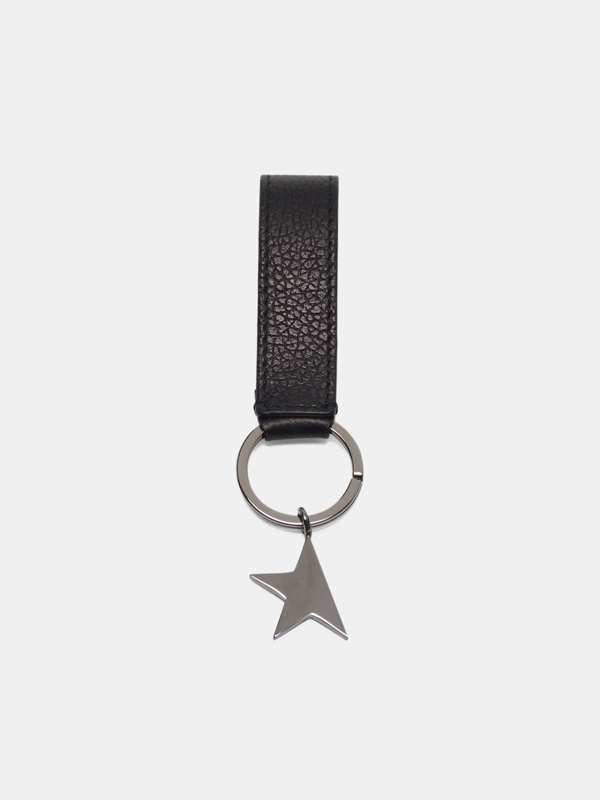 Black Star Keyring with silver pendant