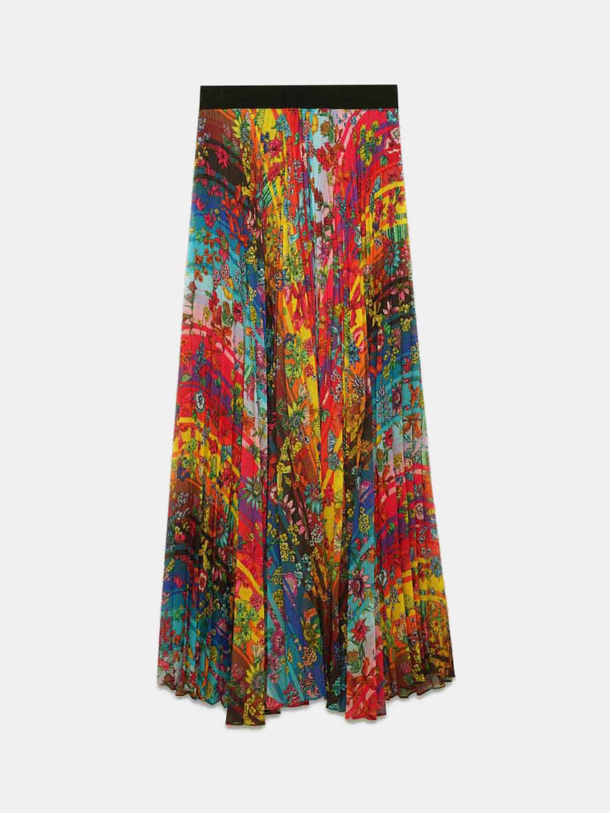 Pleated Kimberly skirt with floral print
