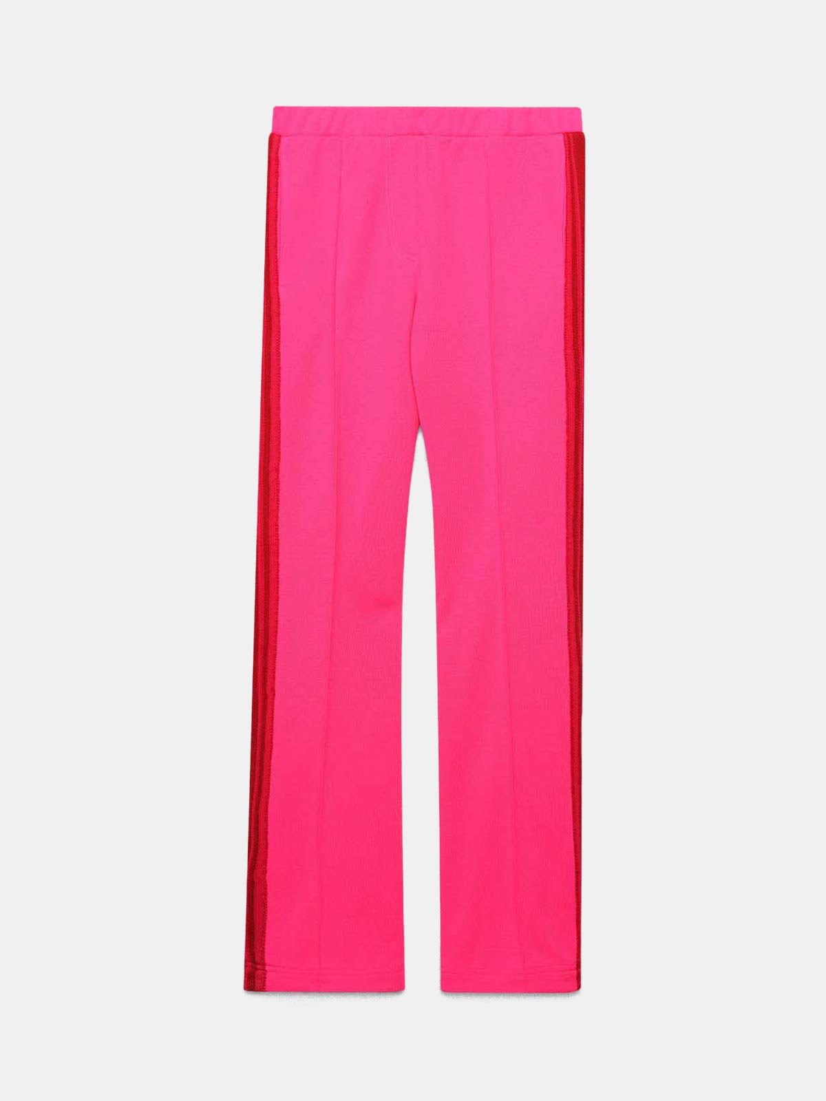 Pink Kelly trousers in technical fabric with lurex waistband