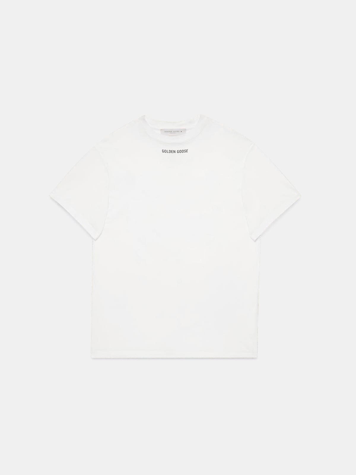White Golden T-shirt with print on the back