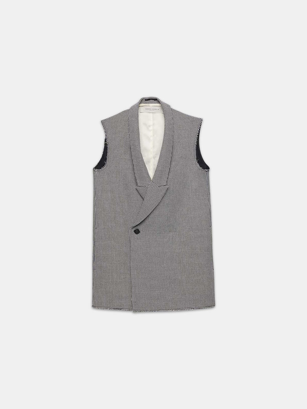 Double-breasted Jennifer waistcoat with raw edges
