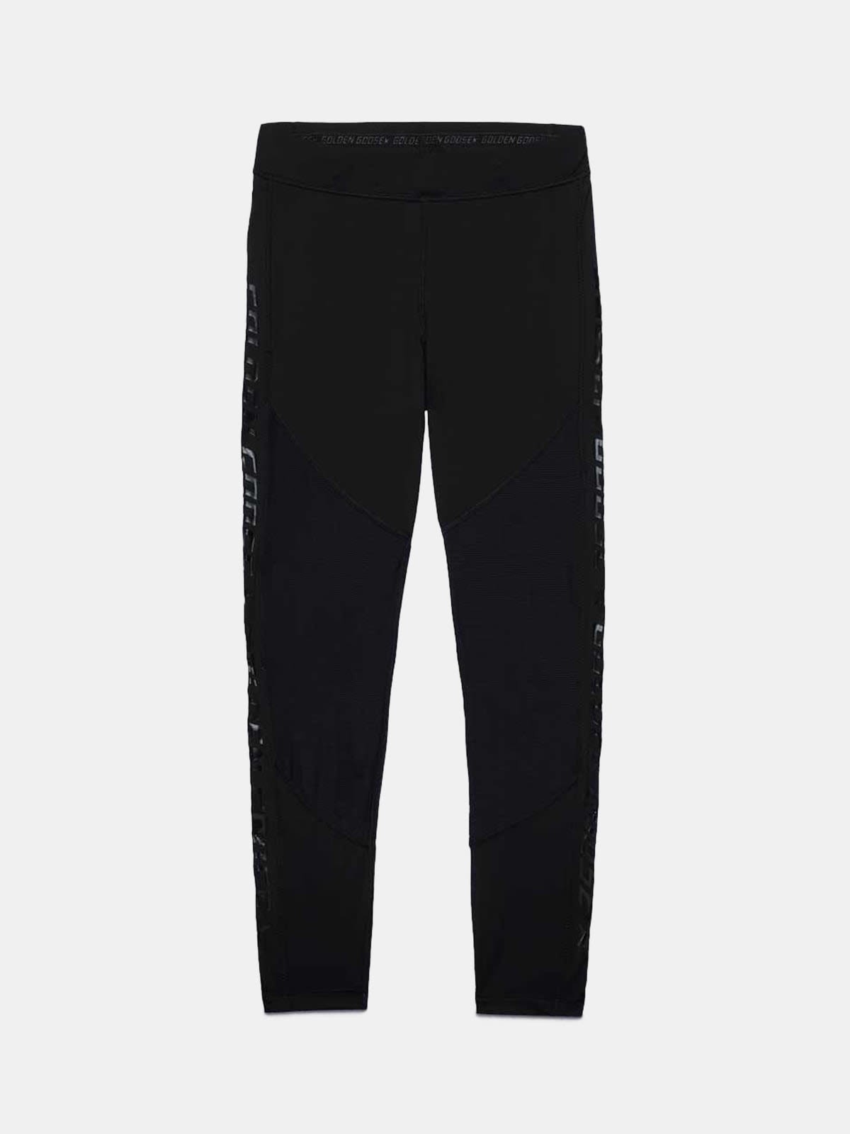 Black Nori leggings in technical fabric and mesh
