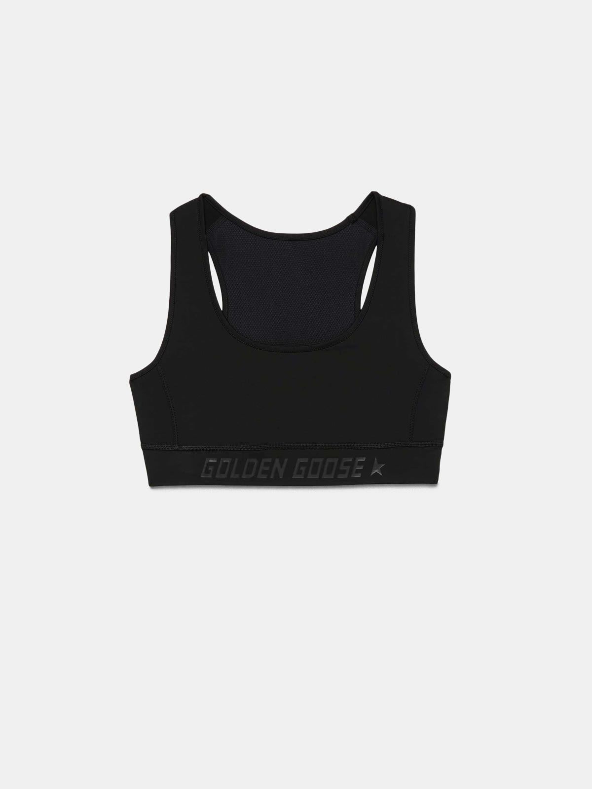 Black Keshiki top in technical fabric and mesh