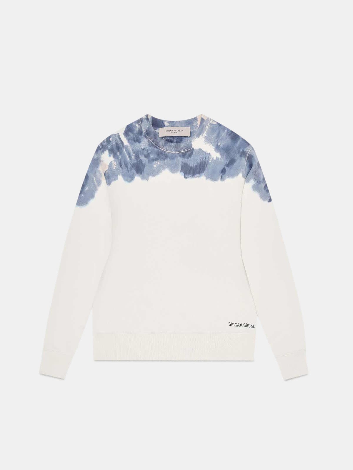 Sharon round-neck sweatshirt with hand-dyed neckline