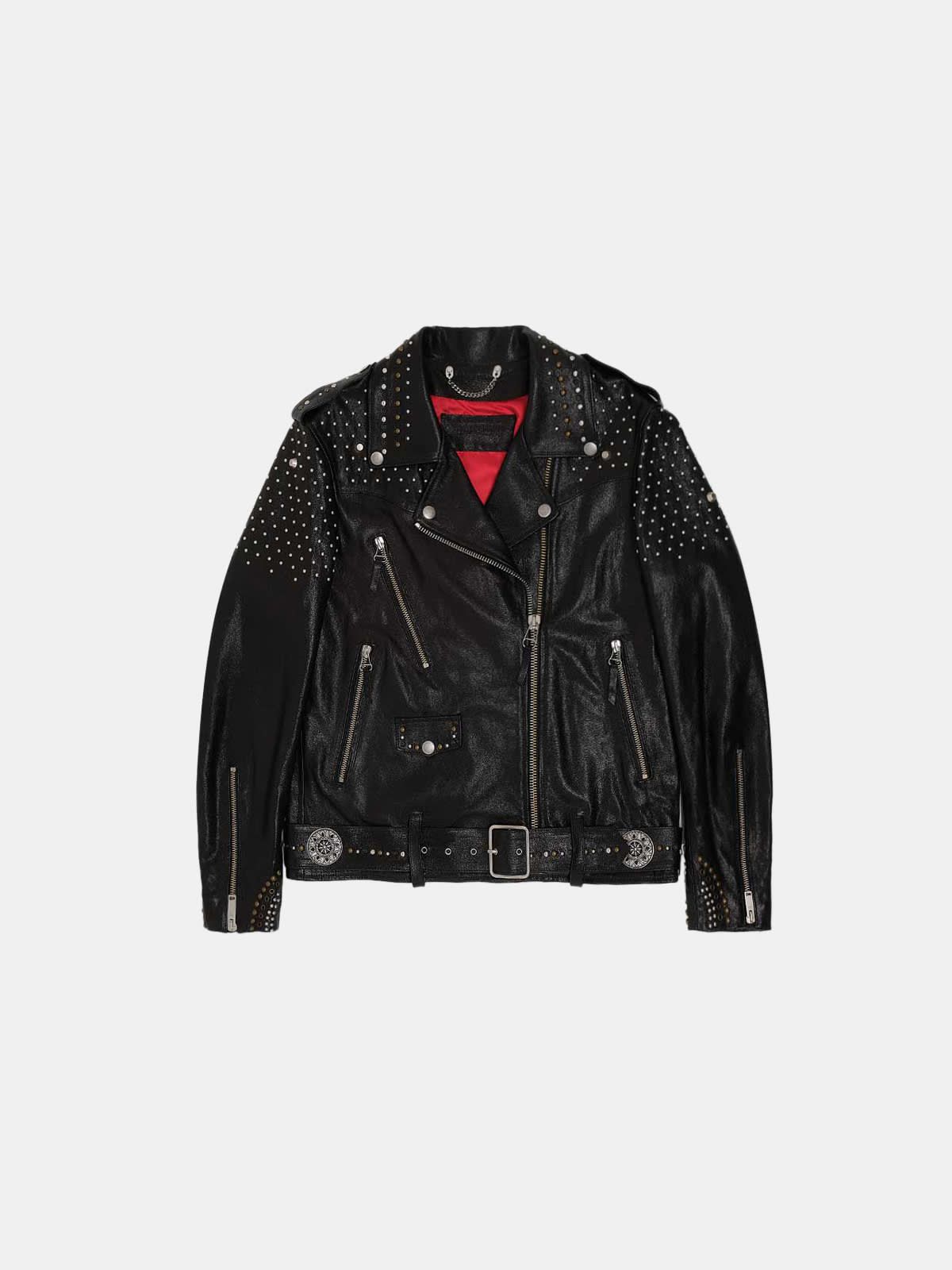 Dakota biker jacket with all-over studs