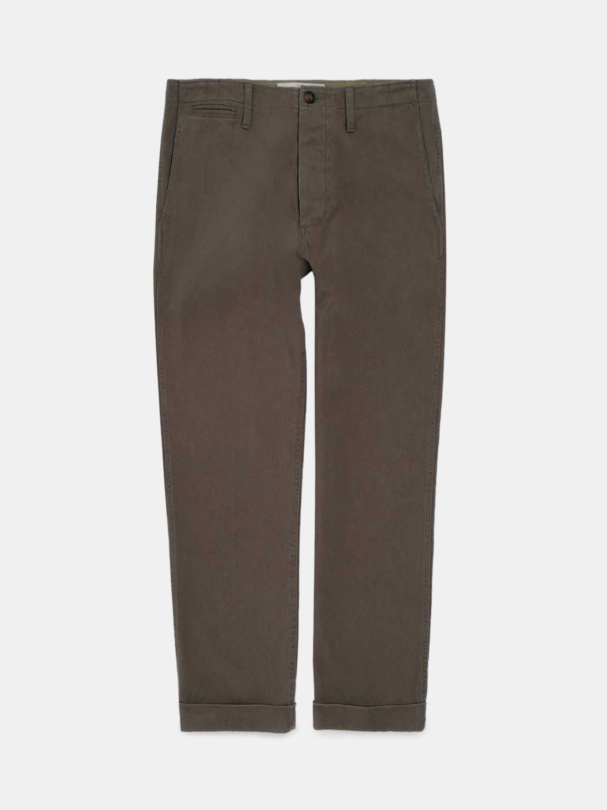 Megan olive-green chino trousers