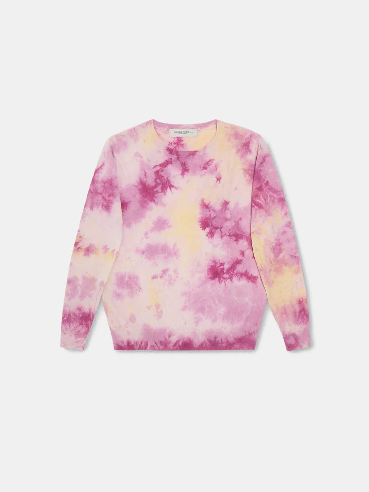 Vinita sweater with purple tie-dye shades