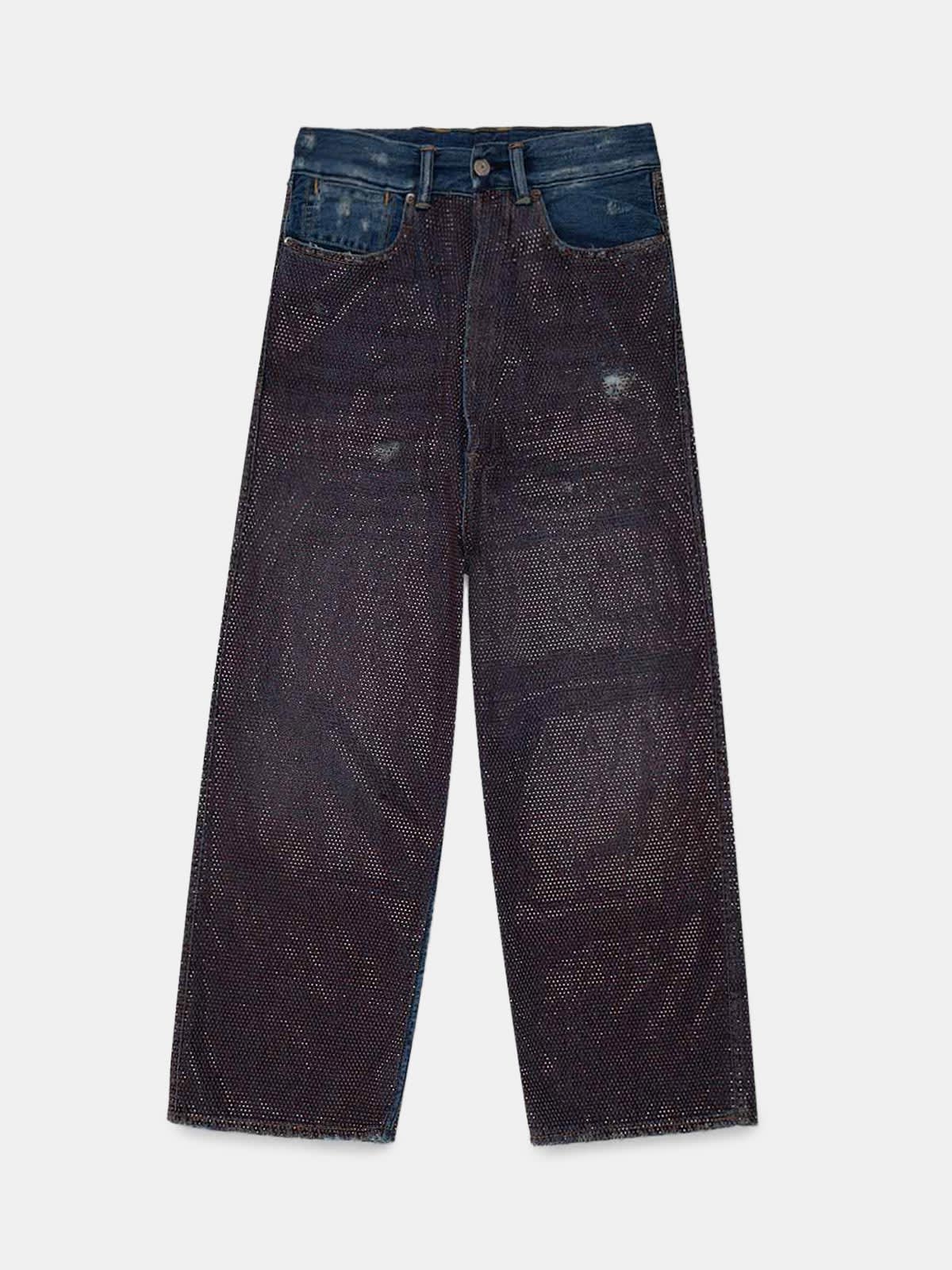 Breezy jeans with all-over rhinestones