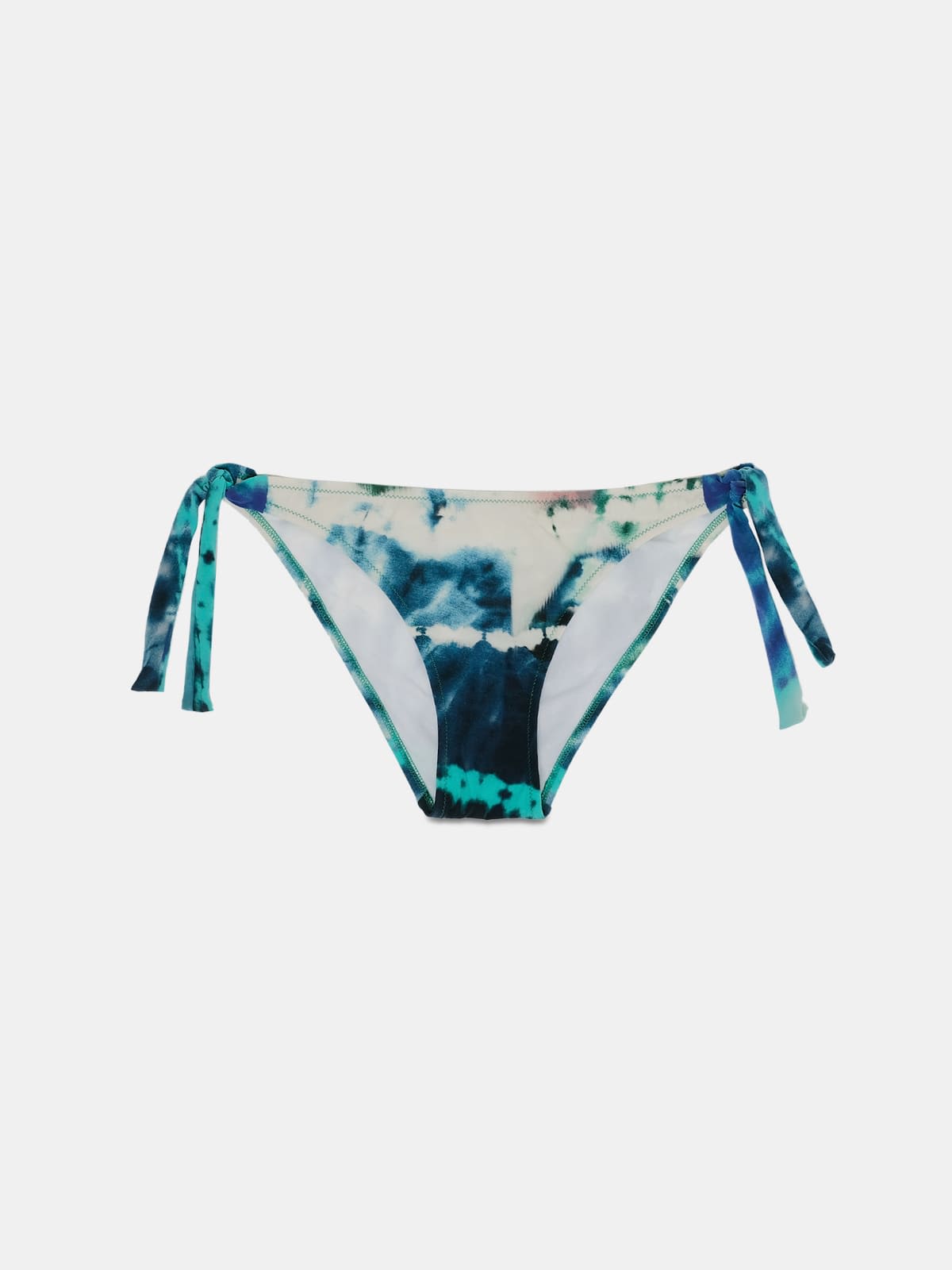 Riviera bikini bottoms in green and yellow tie-dye