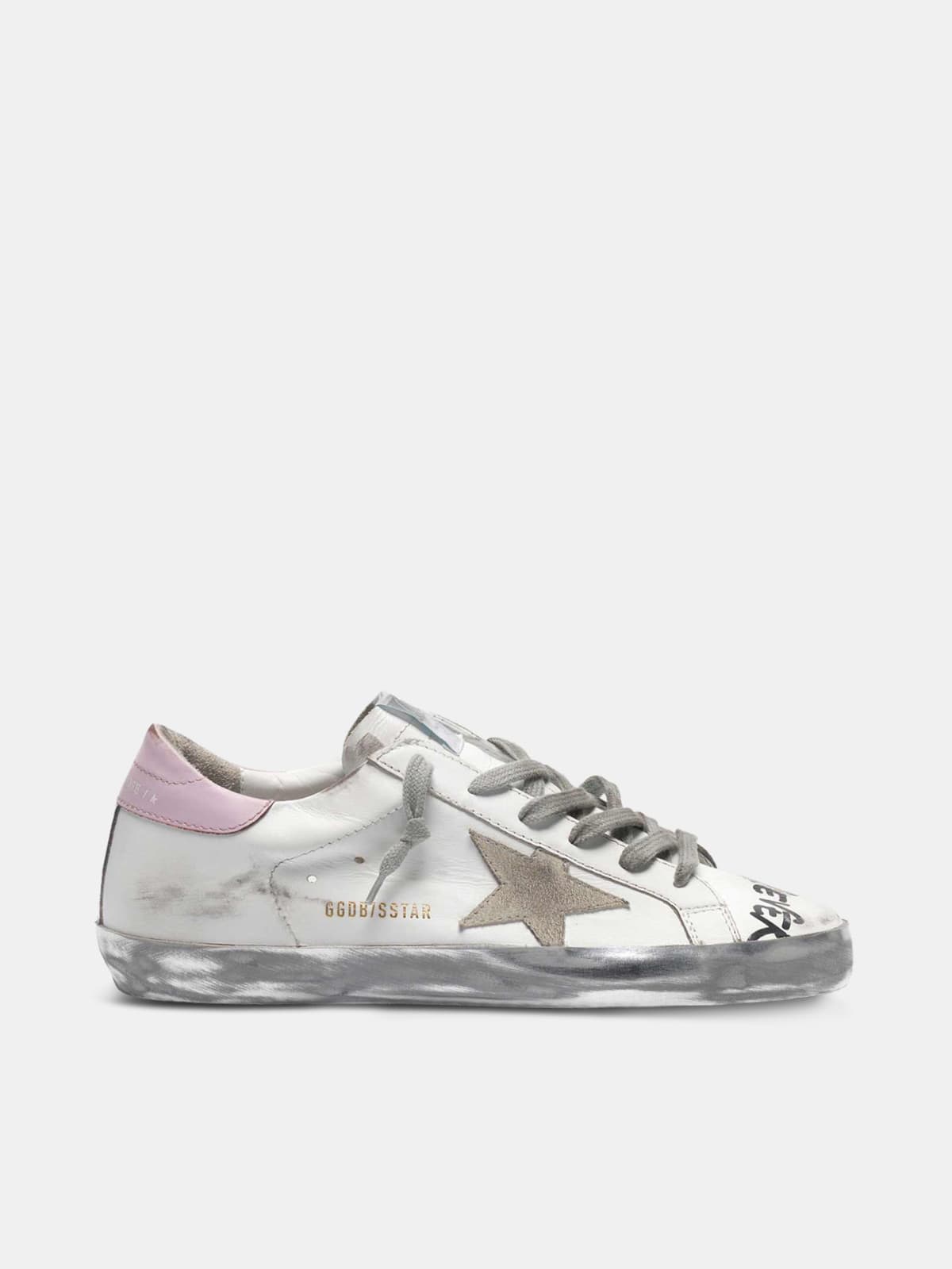 Super-Star sneakers with handwritten lettering and two-tone heel tabs