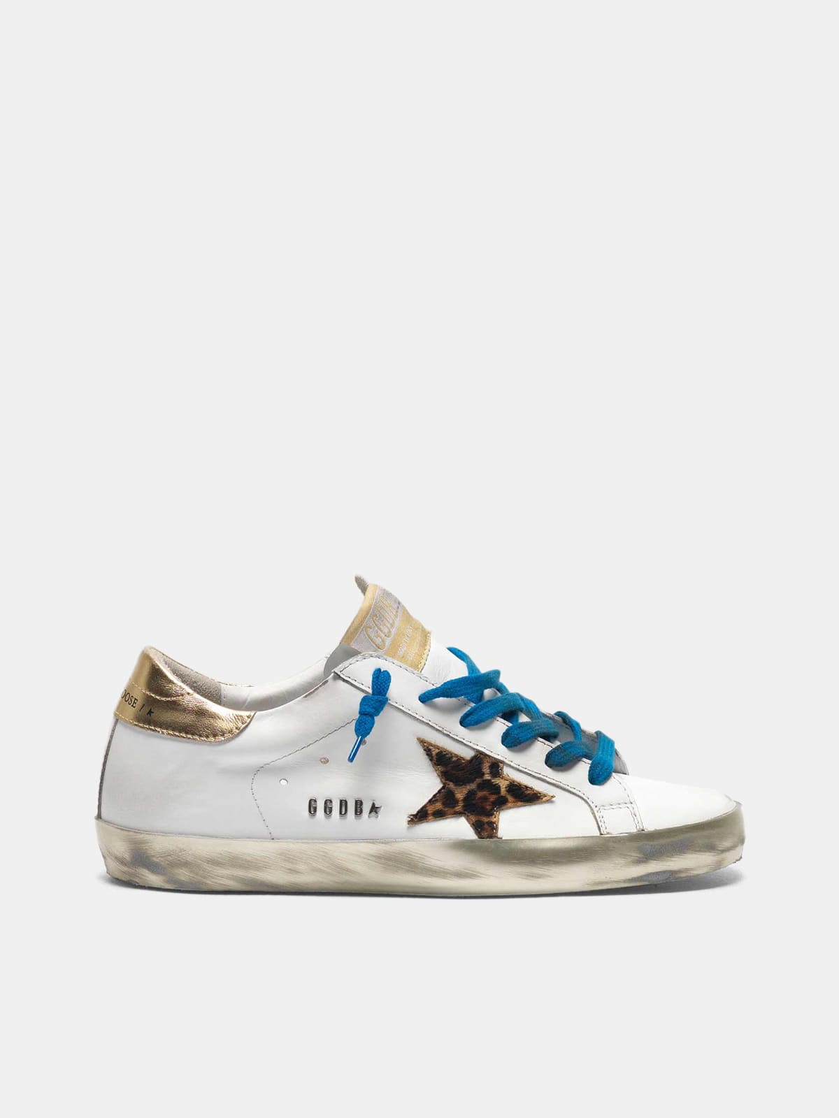 Super-Star sneakers with sparkly foxing and leopard-print star