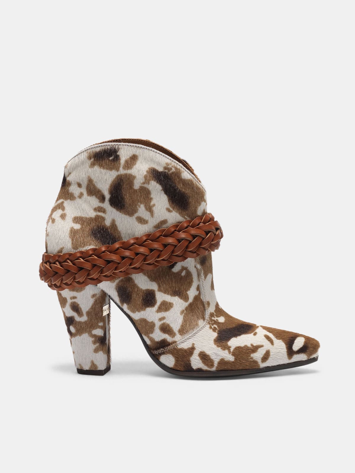 Low cow-print Michelle ankle boots