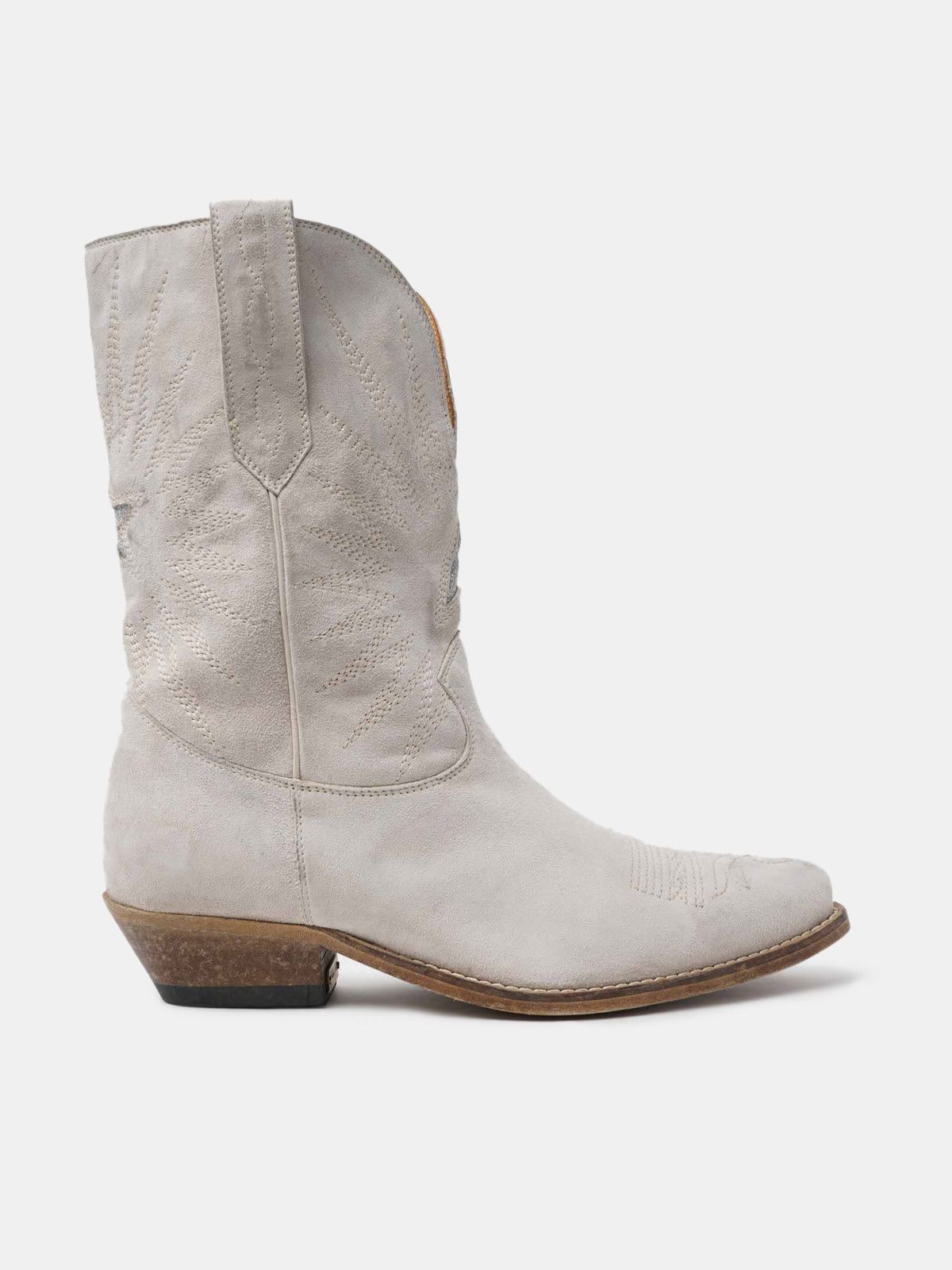Wish Star Low boots in suede leather with glittery stars