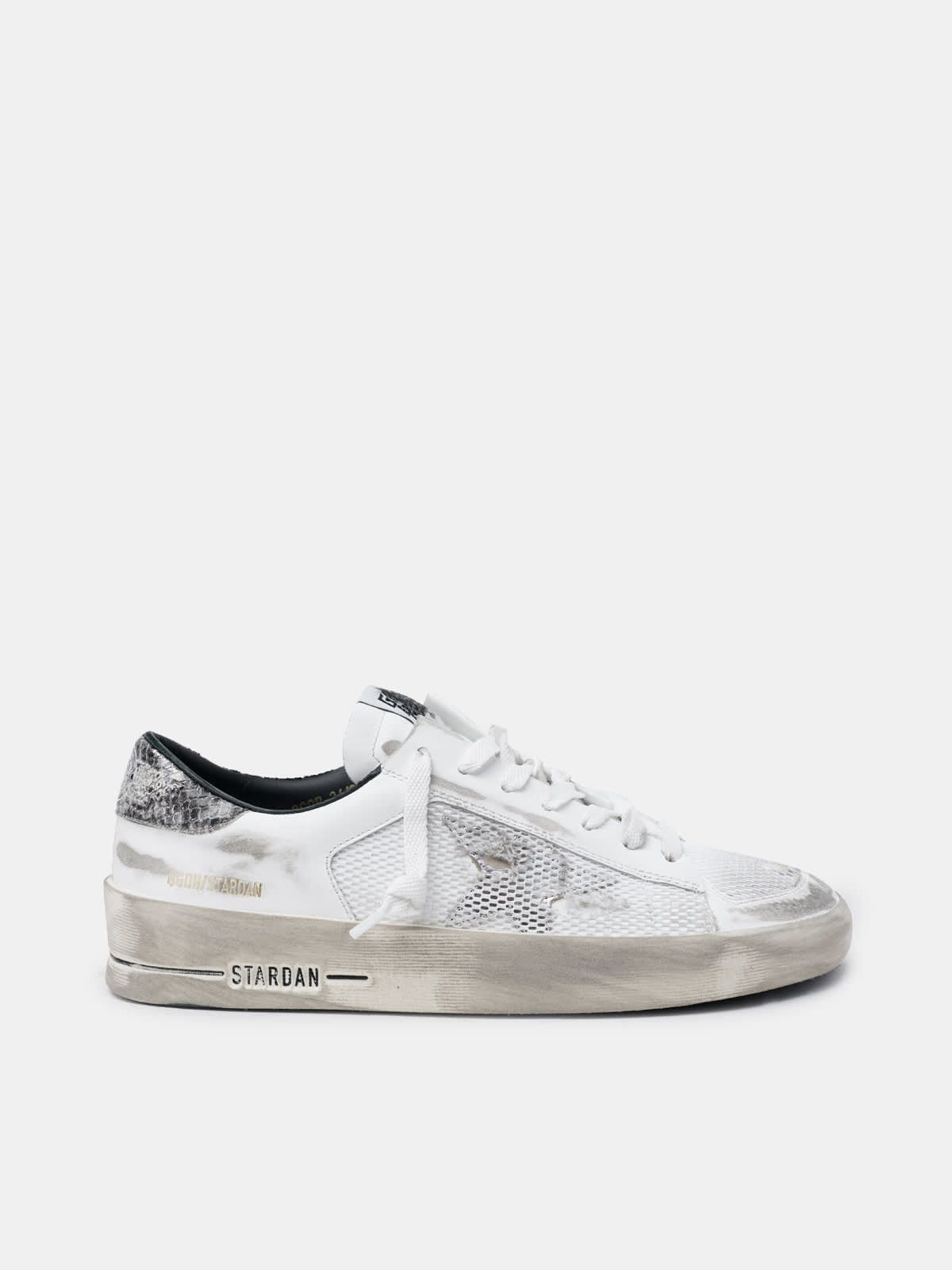 White Stardan sneakers with python heel tab