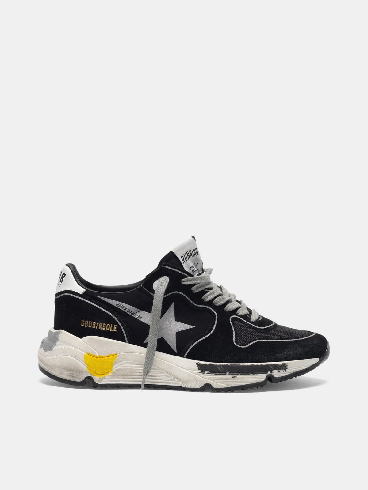 Black Running Sole sneakers with silver star