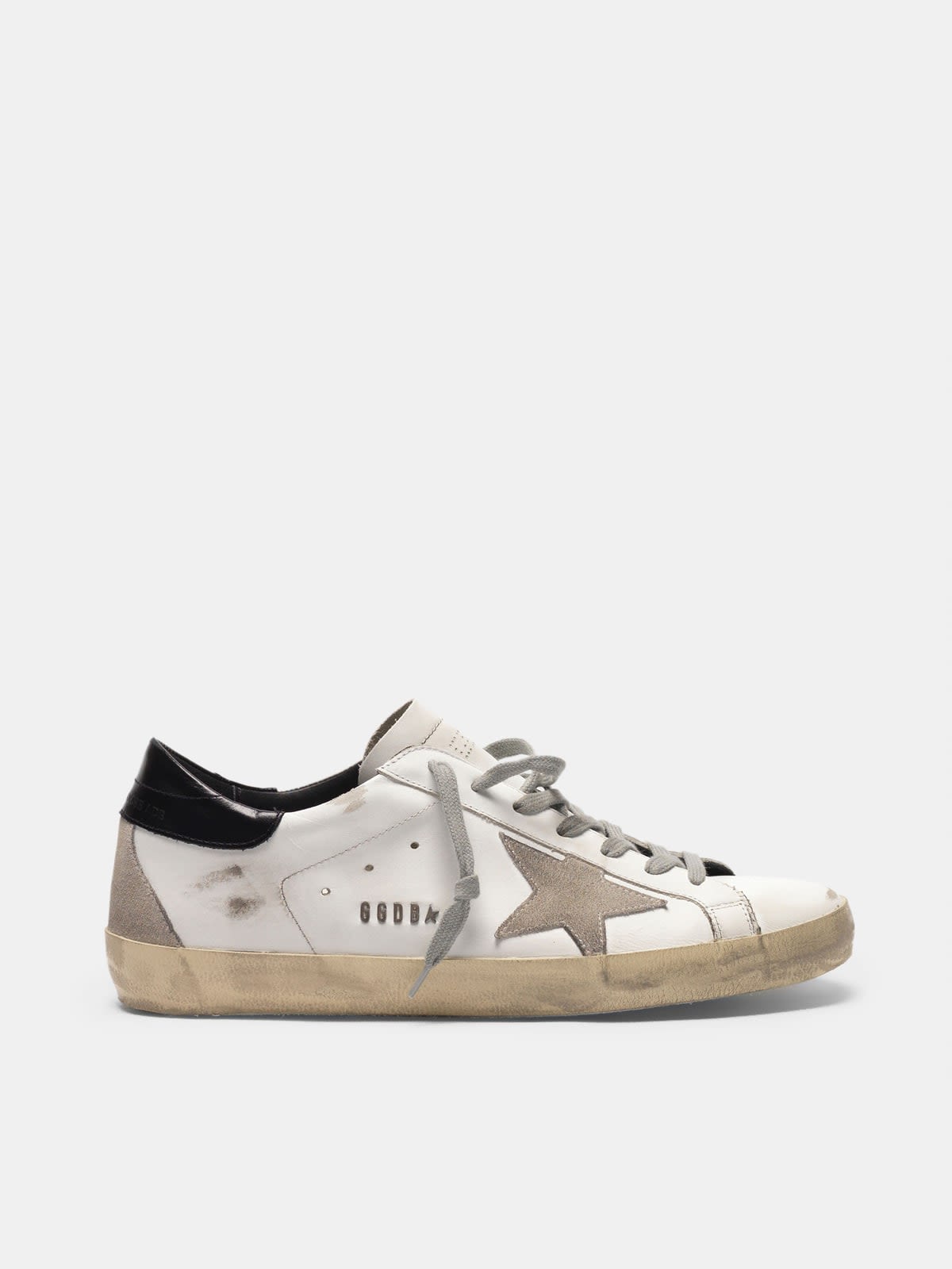 Super-Star sneakers with black heel tab and metal stud lettering