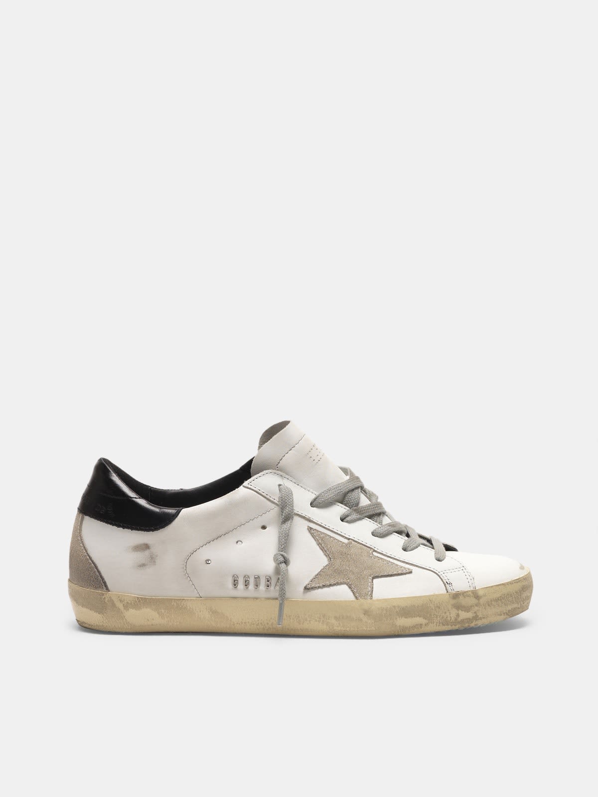 Super-Star sneakers with black heel tab and metal stud lettering