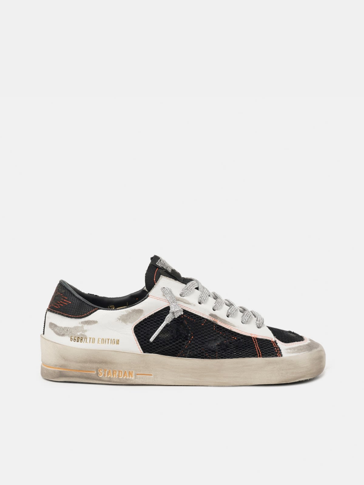 White Limited Edition LAB Stardan sneakers with silver laces